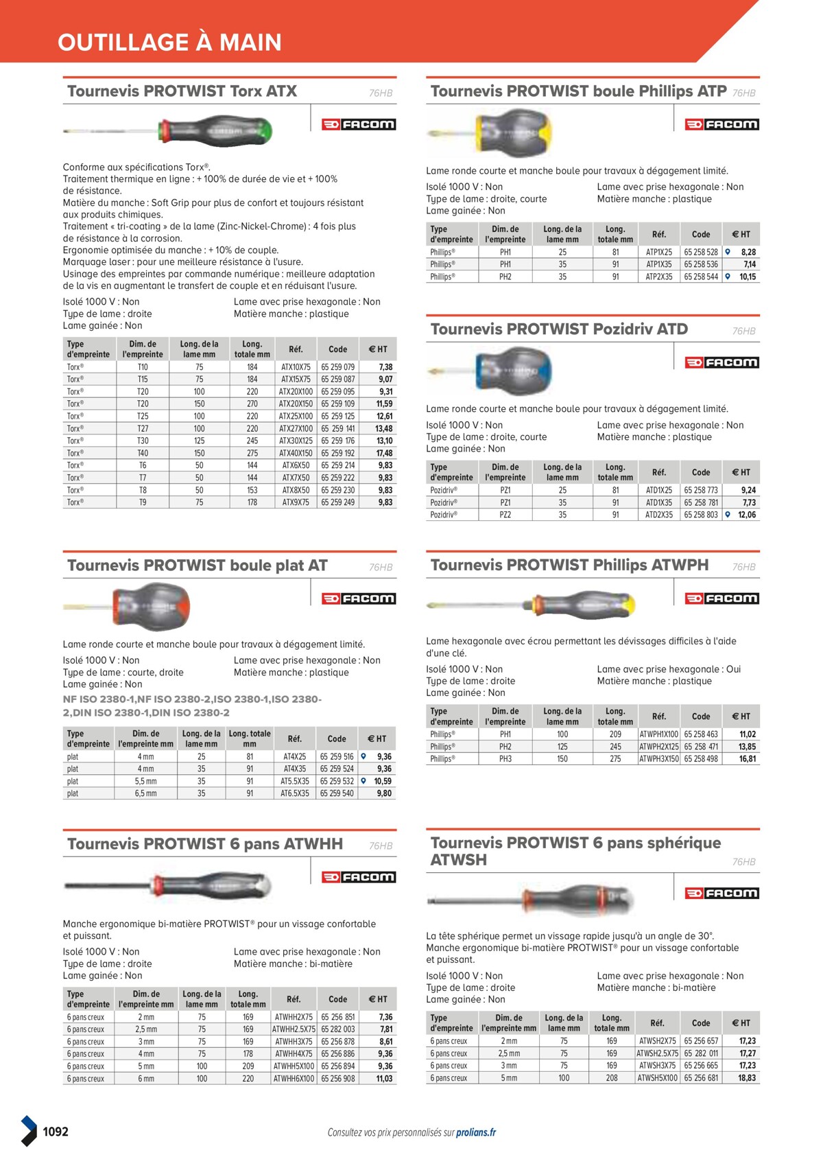 Catalogue PRO&DISPO L'OFFRE 100% STOCK DE PROLIANS, page 01094