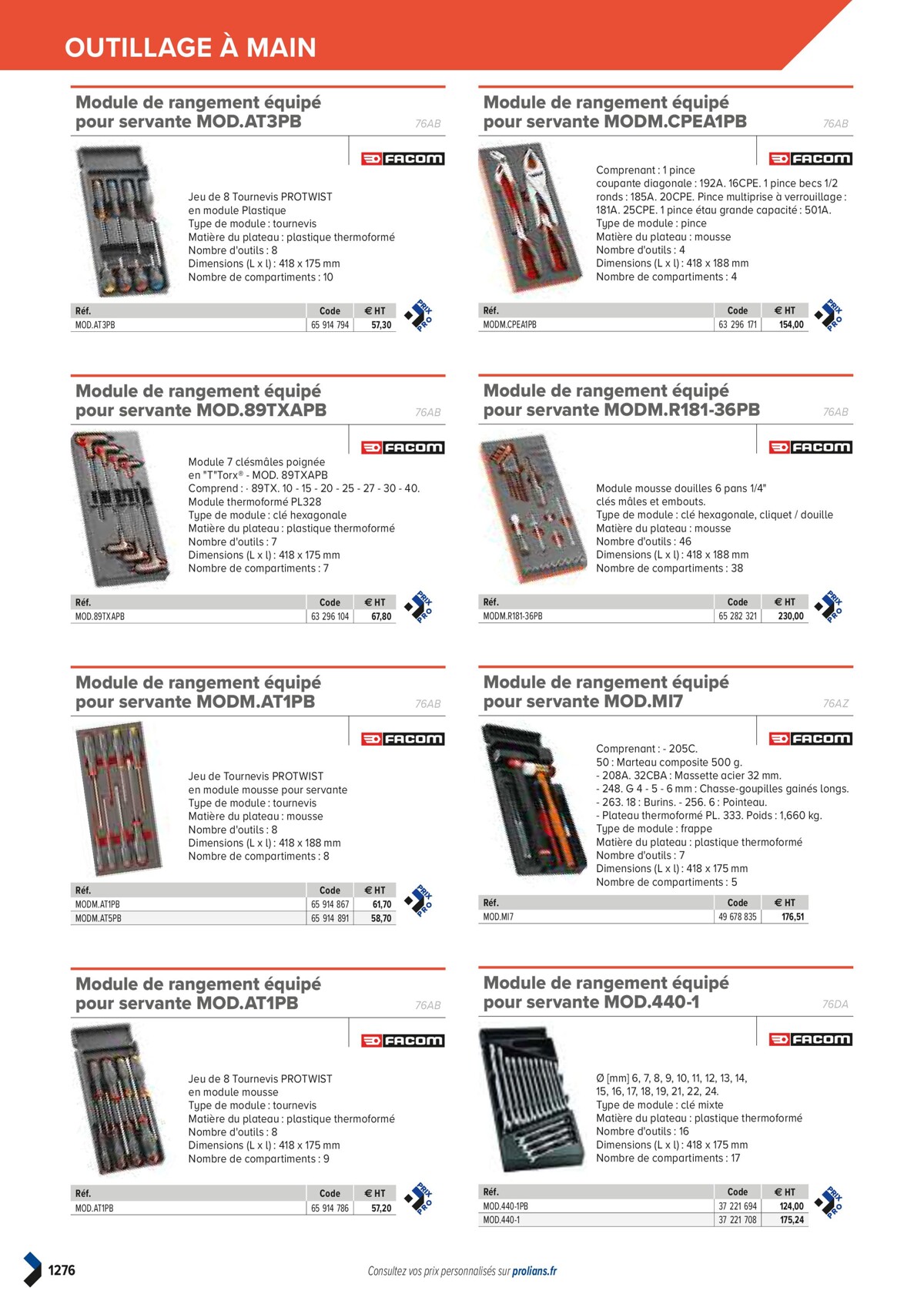 Catalogue PRO&DISPO L'OFFRE 100% STOCK DE PROLIANS, page 01278