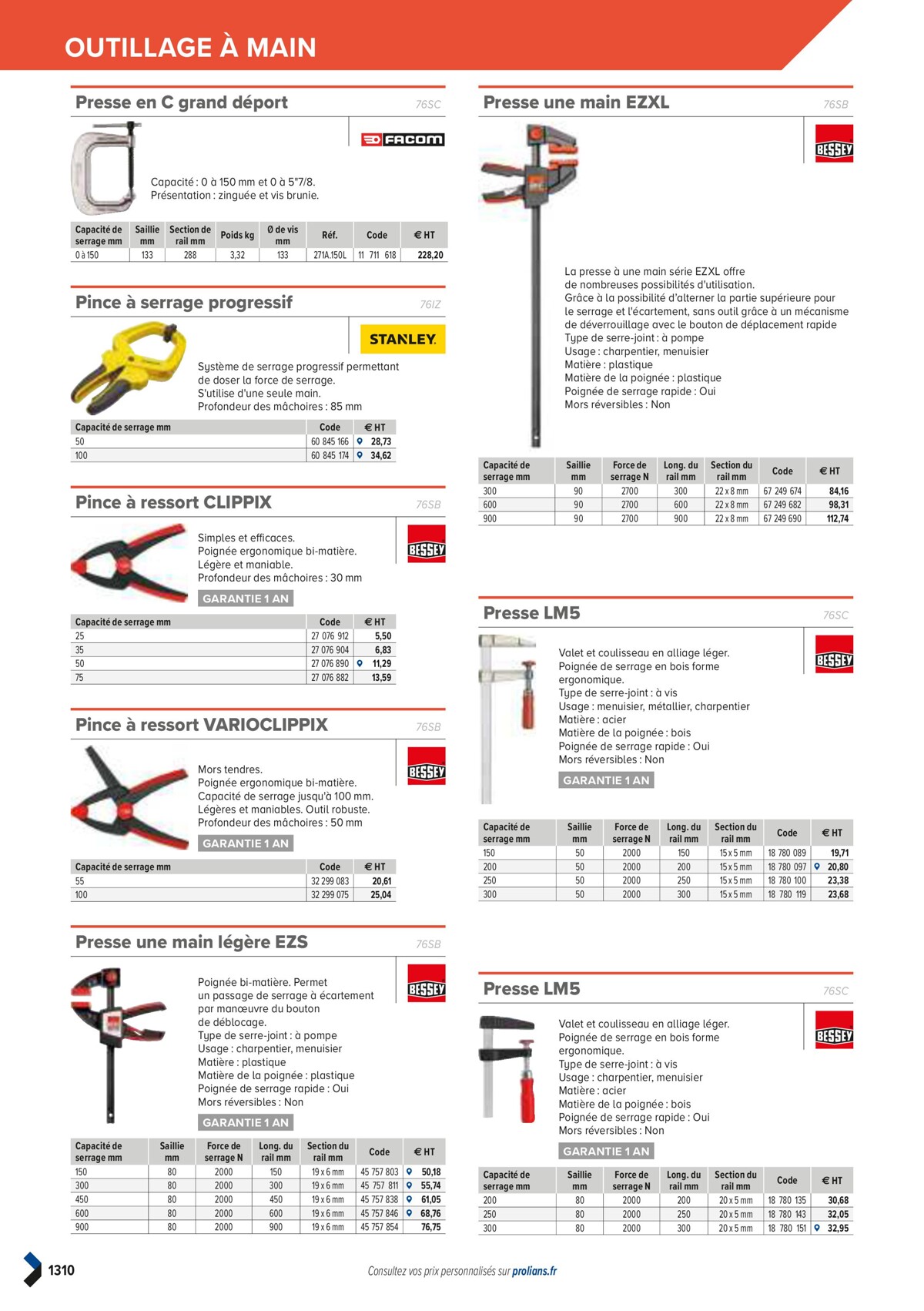 Catalogue PRO&DISPO L'OFFRE 100% STOCK DE PROLIANS, page 01312