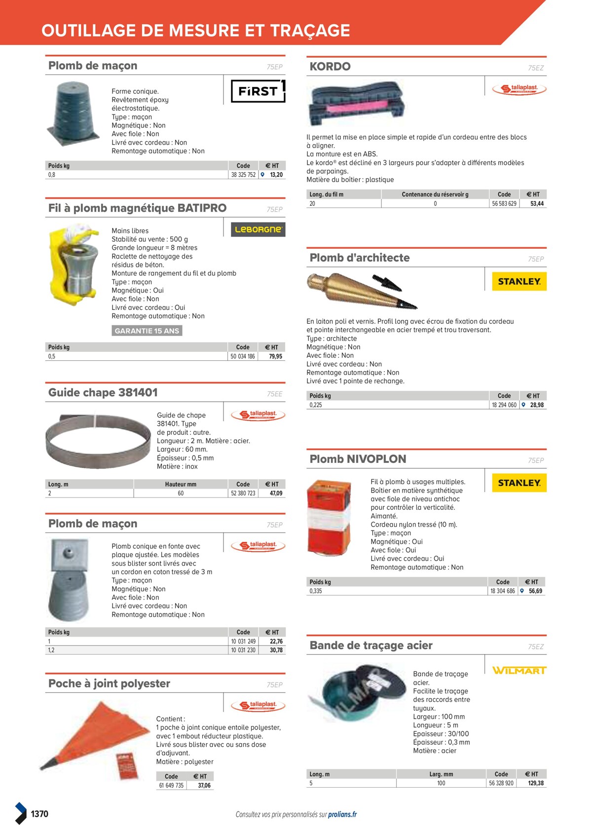 Catalogue PRO&DISPO L'OFFRE 100% STOCK DE PROLIANS, page 01372