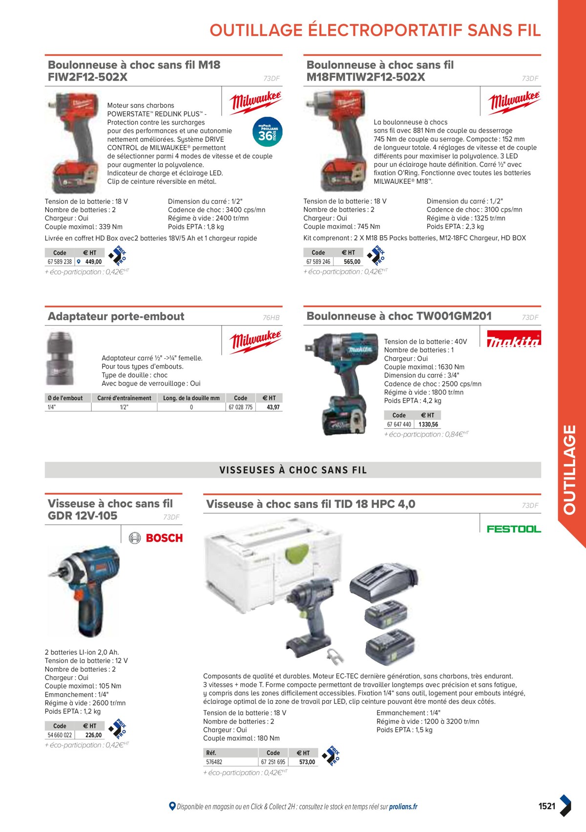 Catalogue PRO&DISPO L'OFFRE 100% STOCK DE PROLIANS, page 01523