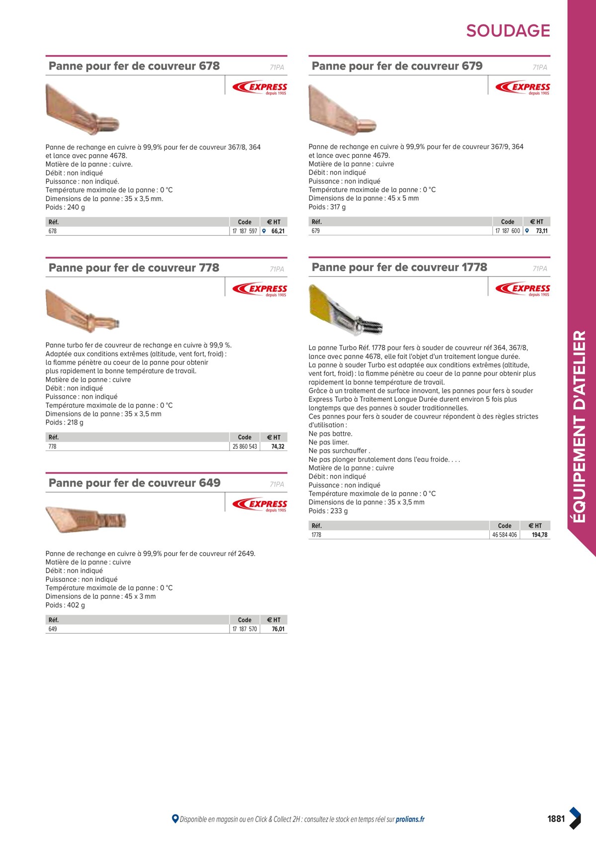 Catalogue PRO&DISPO L'OFFRE 100% STOCK DE PROLIANS, page 01883