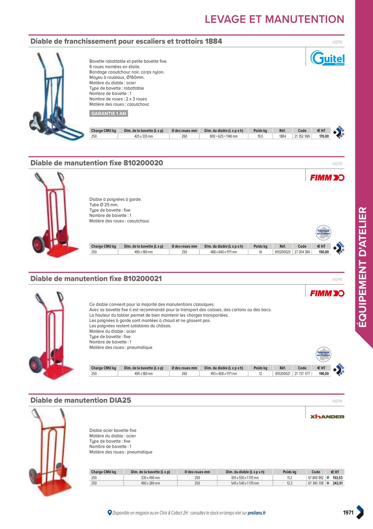 Catalogue PRO&DISPO L'OFFRE 100% STOCK DE PROLIANS, page 01973