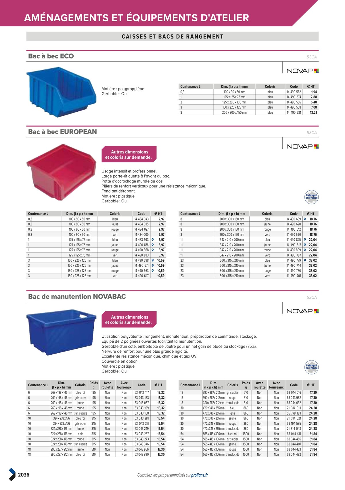 Catalogue PRO&DISPO L'OFFRE 100% STOCK DE PROLIANS, page 02038