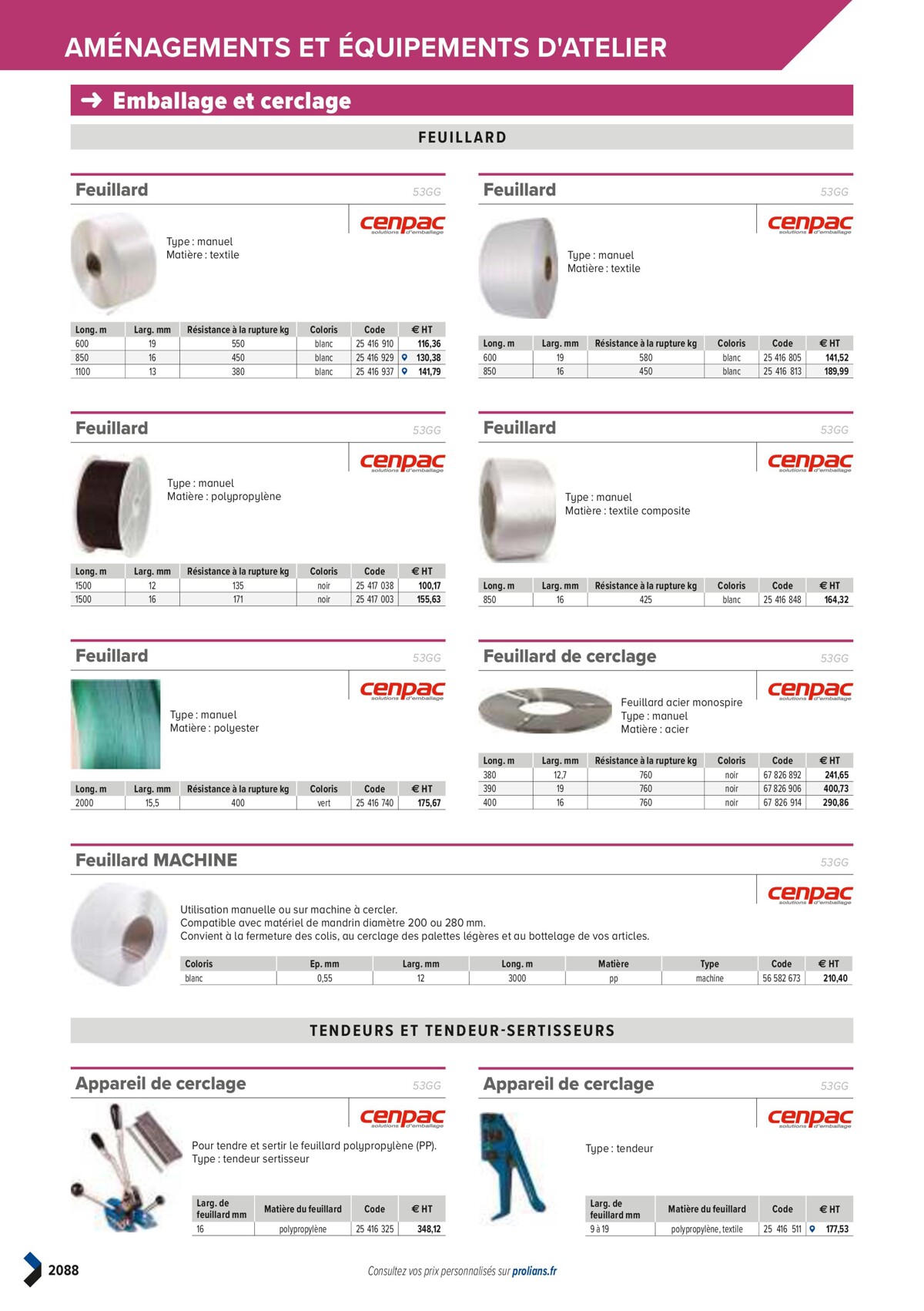 Catalogue PRO&DISPO L'OFFRE 100% STOCK DE PROLIANS, page 02090