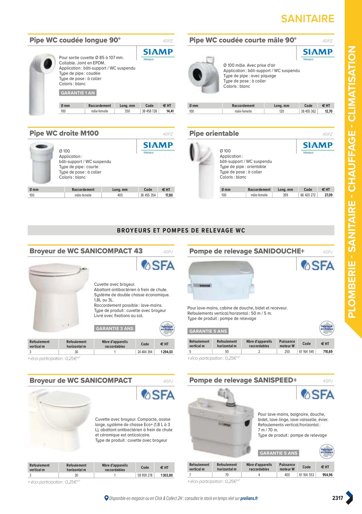 Catalogue PRO&DISPO L'OFFRE 100% STOCK DE PROLIANS, page 02319