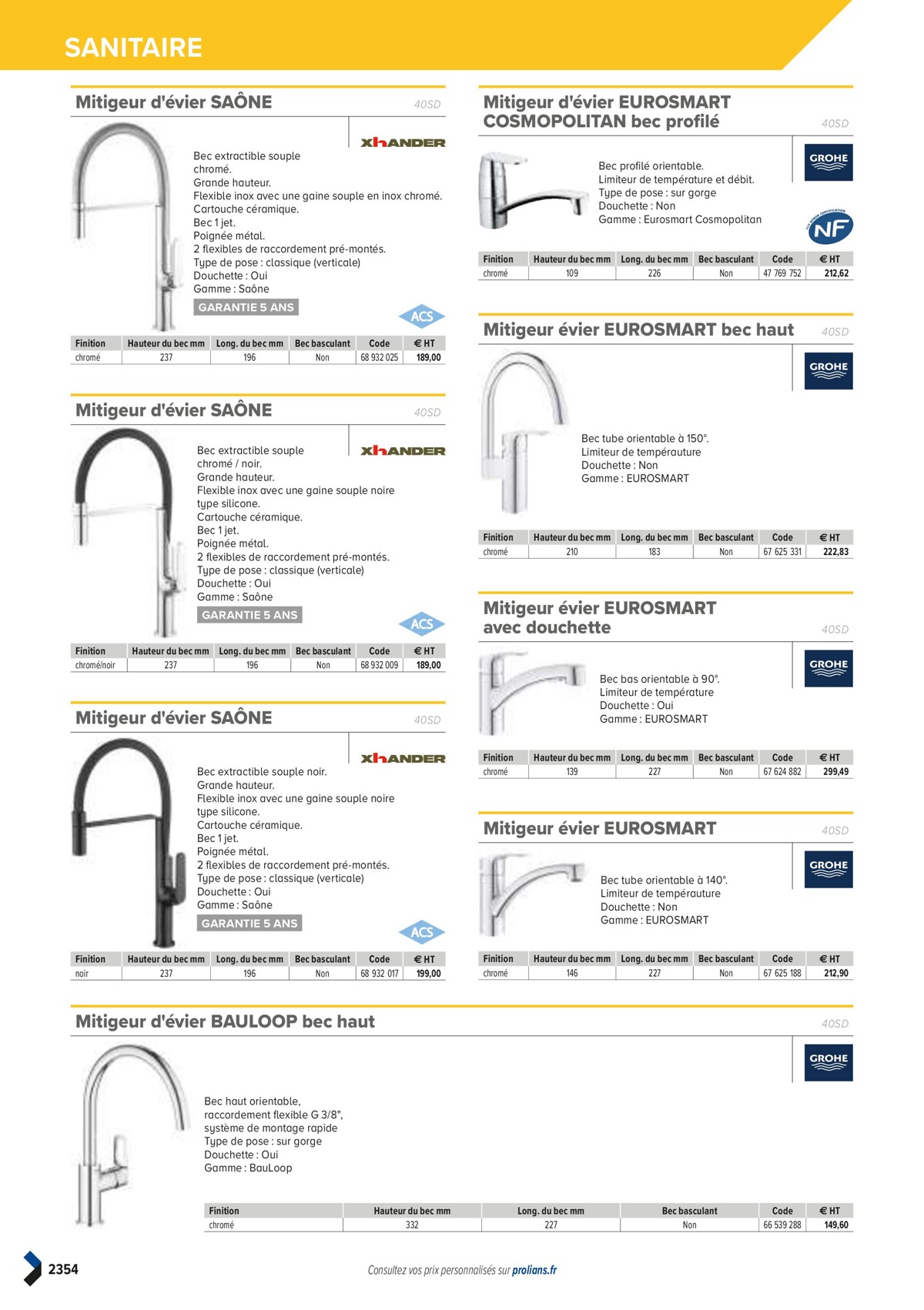 Catalogue PRO&DISPO L'OFFRE 100% STOCK DE PROLIANS, page 02356