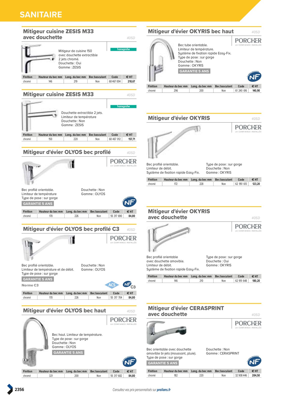 Catalogue PRO&DISPO L'OFFRE 100% STOCK DE PROLIANS, page 02358