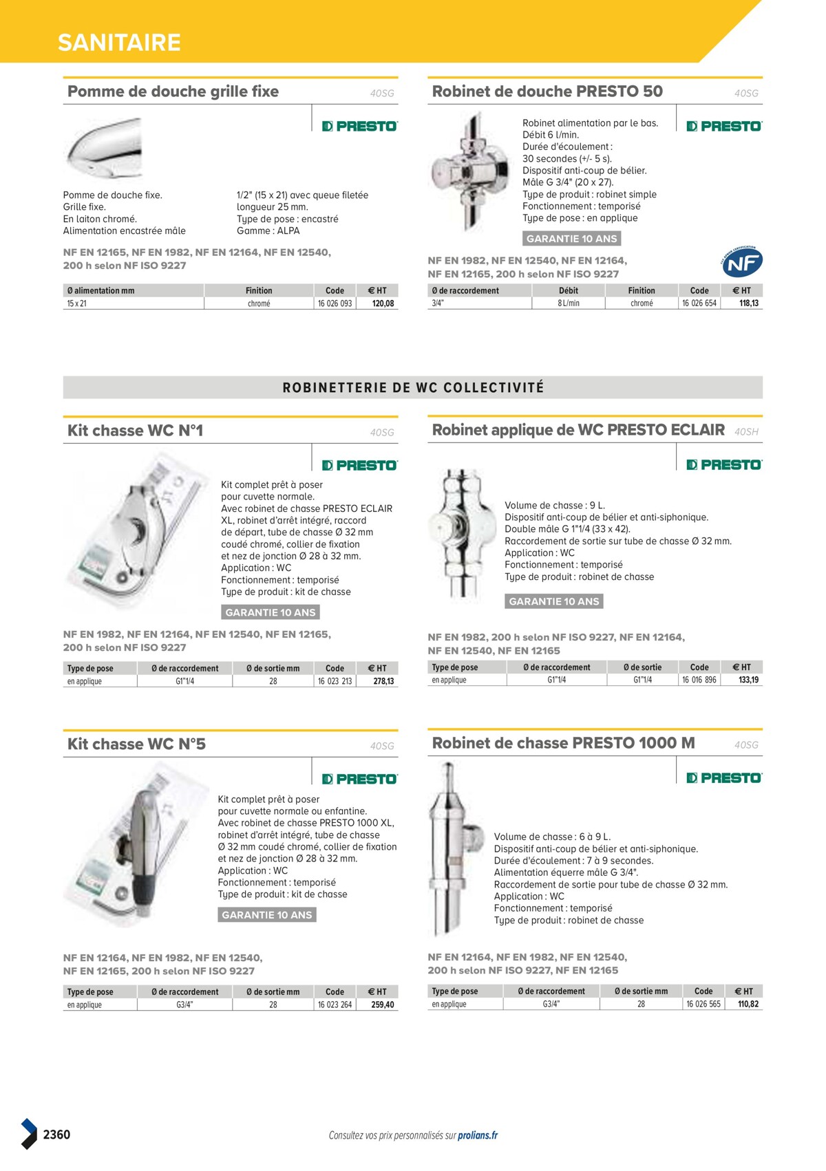 Catalogue PRO&DISPO L'OFFRE 100% STOCK DE PROLIANS, page 02362