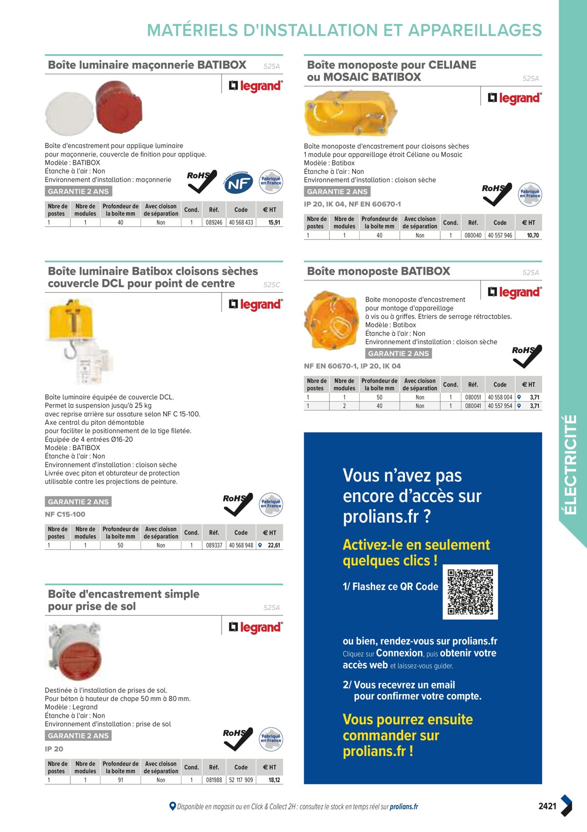 Catalogue PRO&DISPO L'OFFRE 100% STOCK DE PROLIANS, page 02423