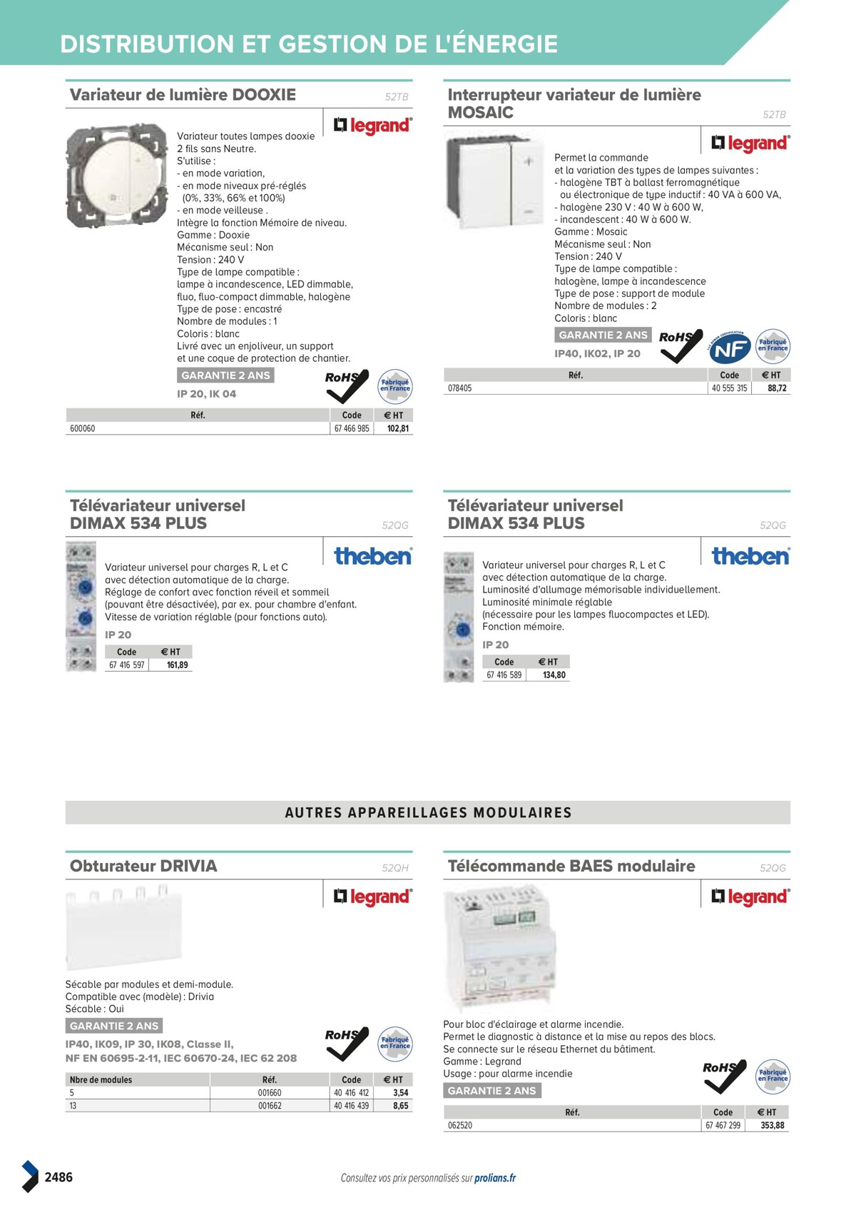 Catalogue PRO&DISPO L'OFFRE 100% STOCK DE PROLIANS, page 02488