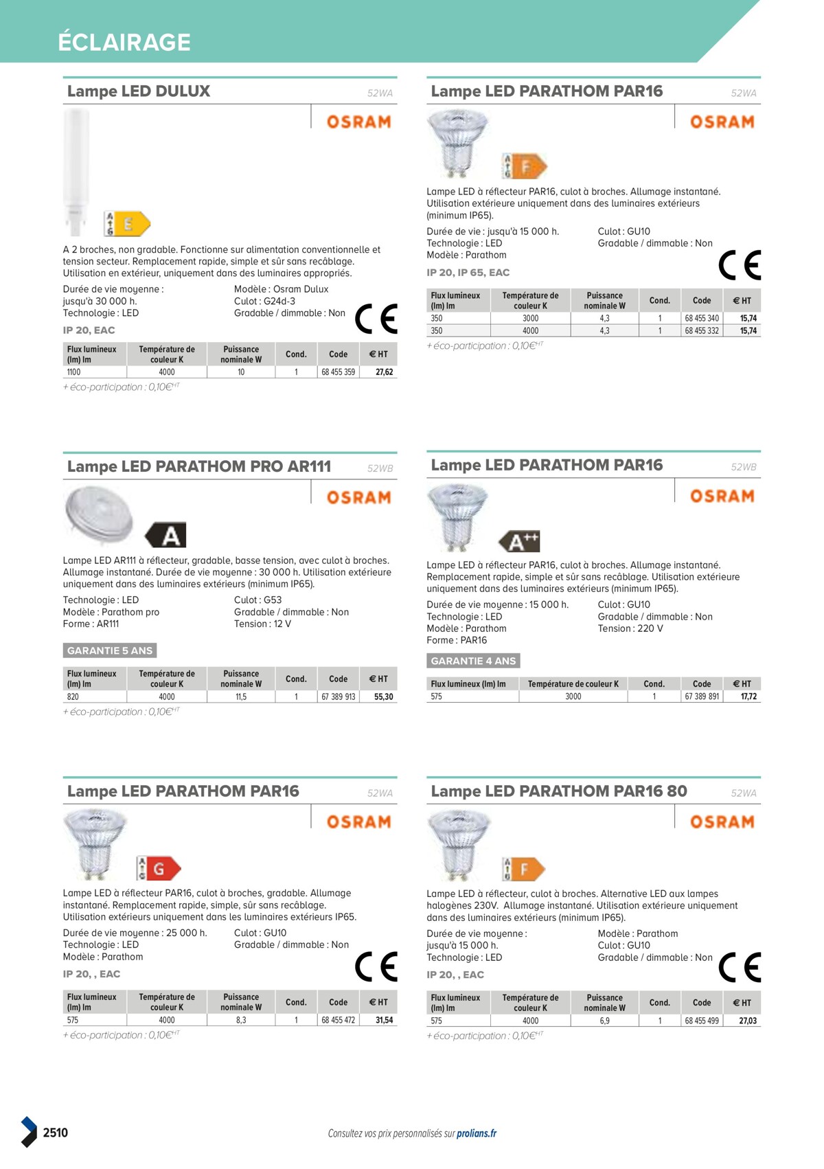 Catalogue PRO&DISPO L'OFFRE 100% STOCK DE PROLIANS, page 02512