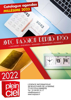 Catalogue Plein ciel | Catalogue Agendas 2023 Plein Ciel | 28/04/2023 - 31/12/2023