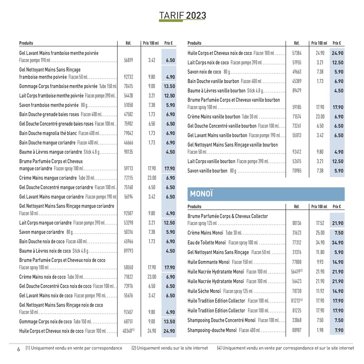 Catalogue TARIF 2023 , page 00006