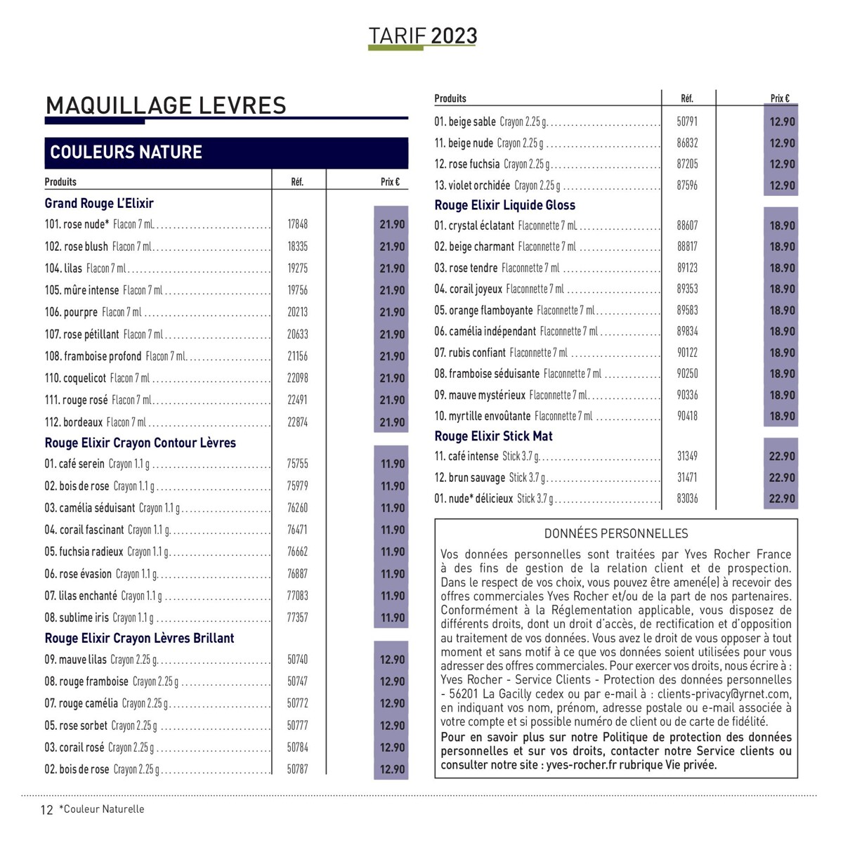 Catalogue TARIF 2023 , page 00012