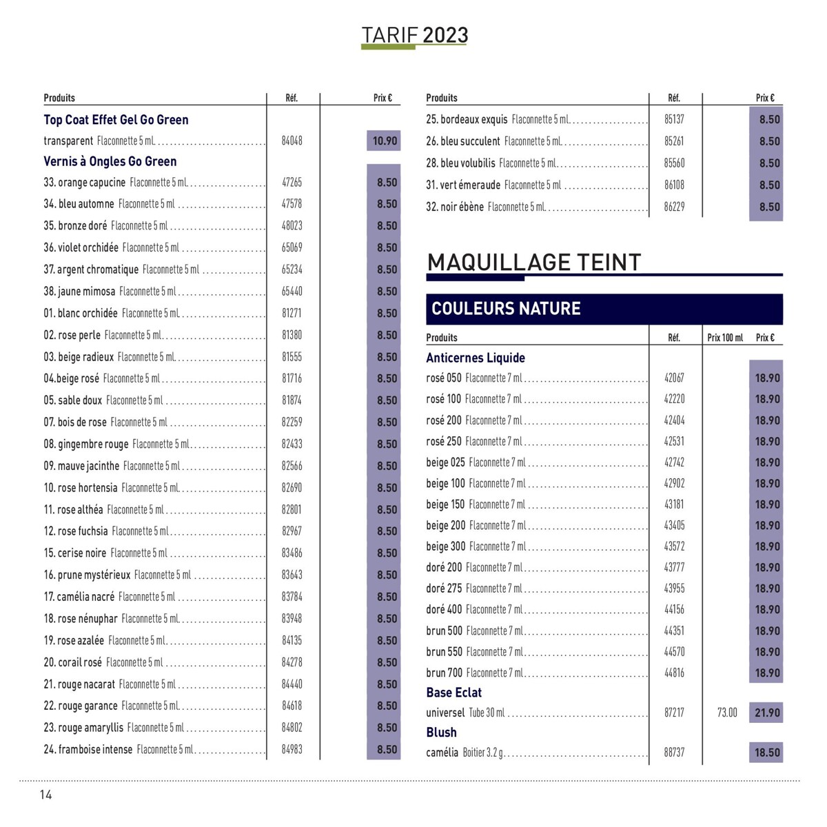 Catalogue TARIF 2023 , page 00014