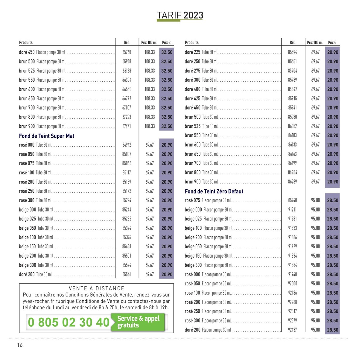 Catalogue TARIF 2023 , page 00016