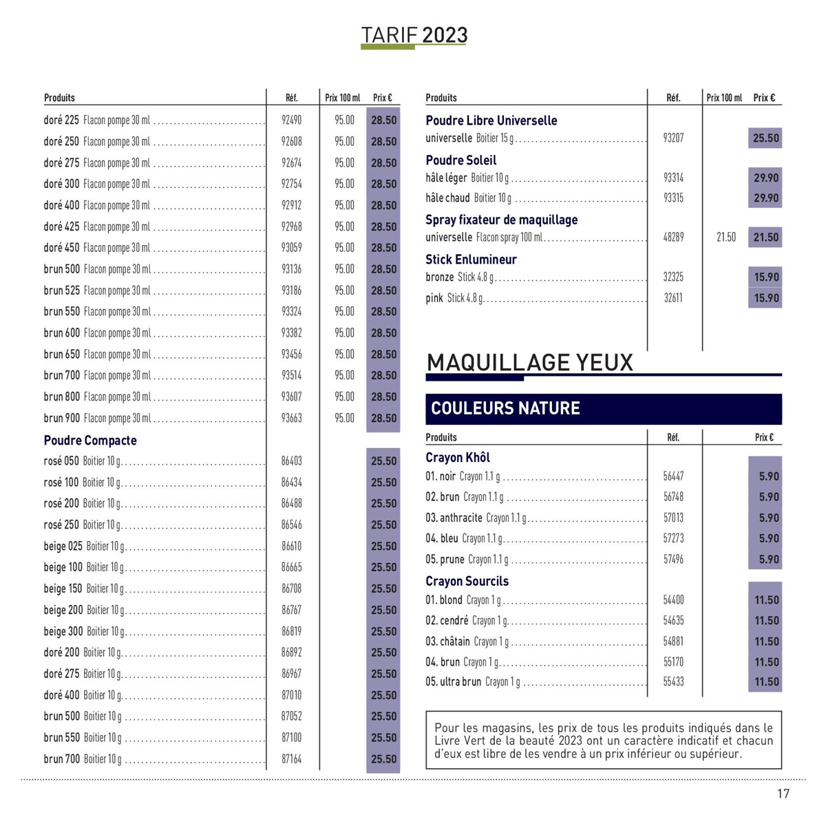 Catalogue TARIF 2023 , page 00017