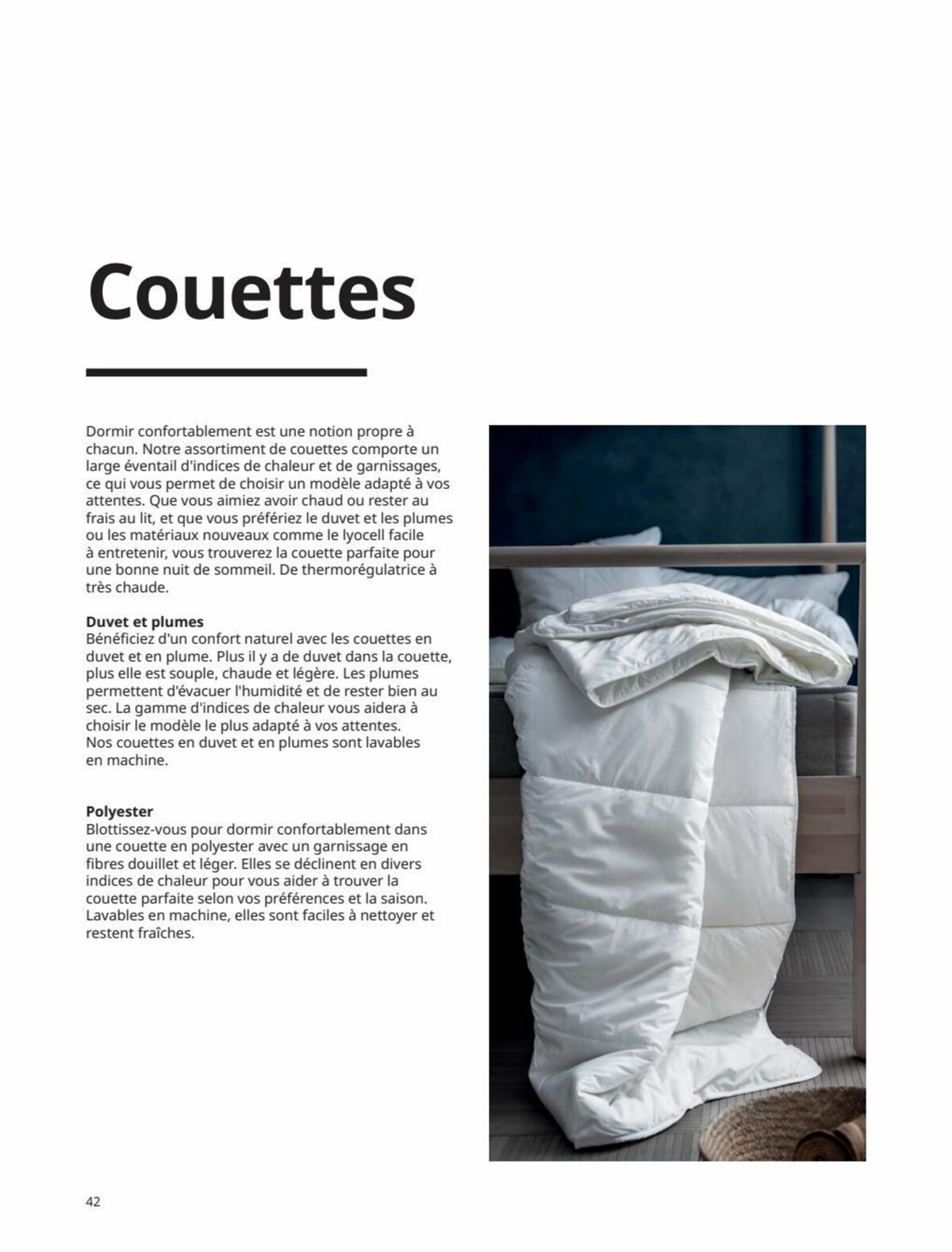 Catalogue Matelas, couettes, oreillers, alèses et protège-oreillers 2023, page 00042