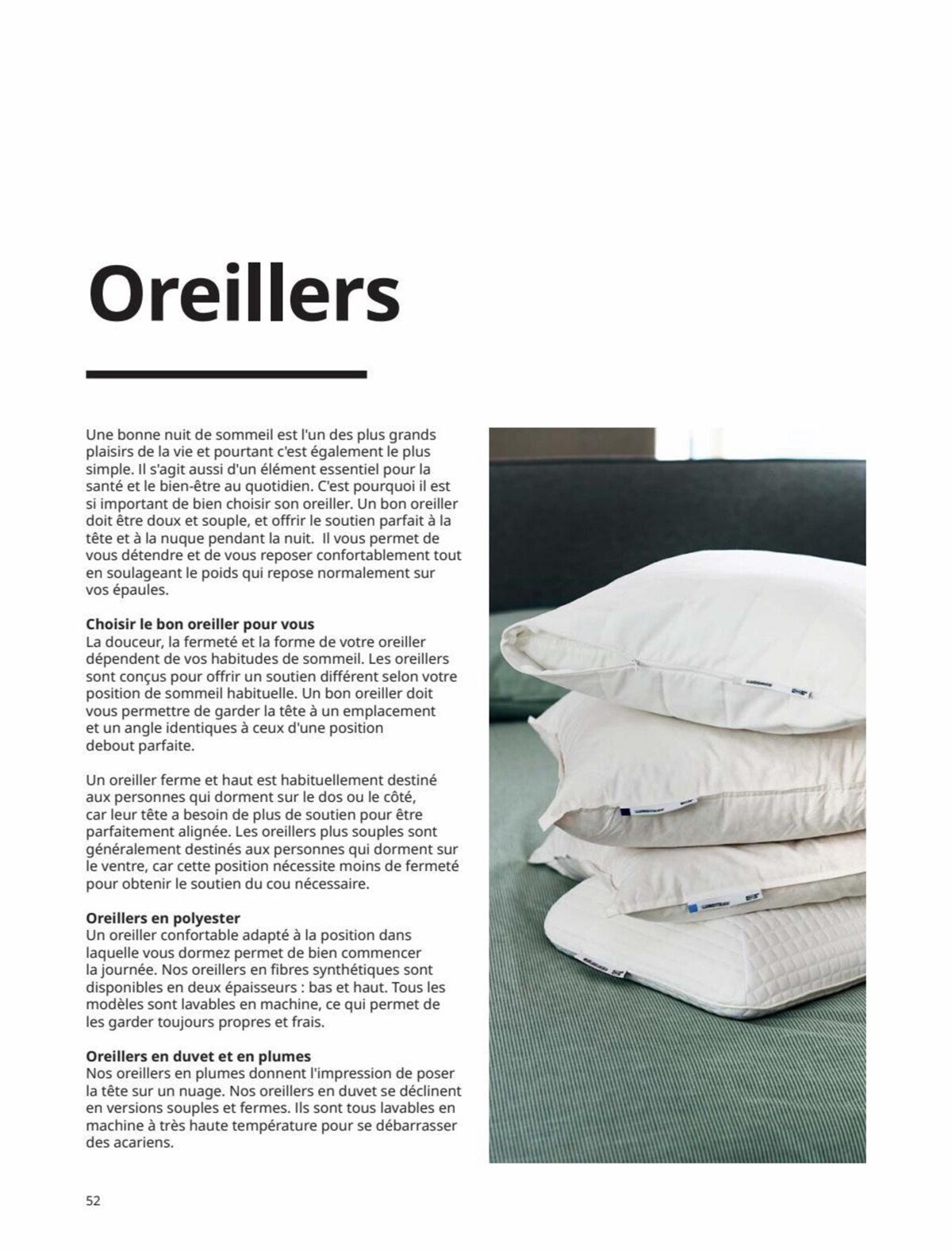 Catalogue Matelas, couettes, oreillers, alèses et protège-oreillers 2023, page 00052