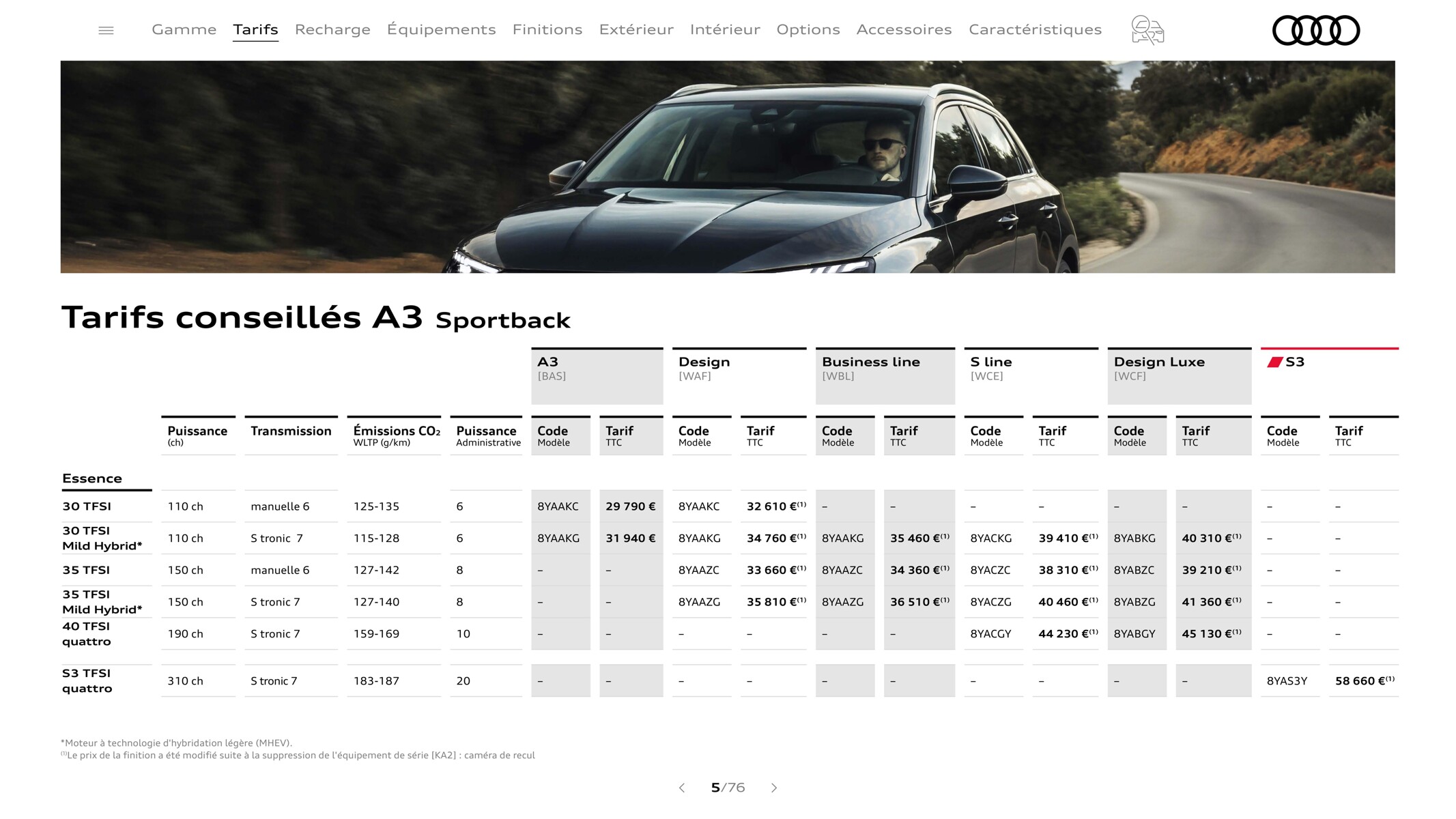 Catalogue A3 Sportback3, page 00005