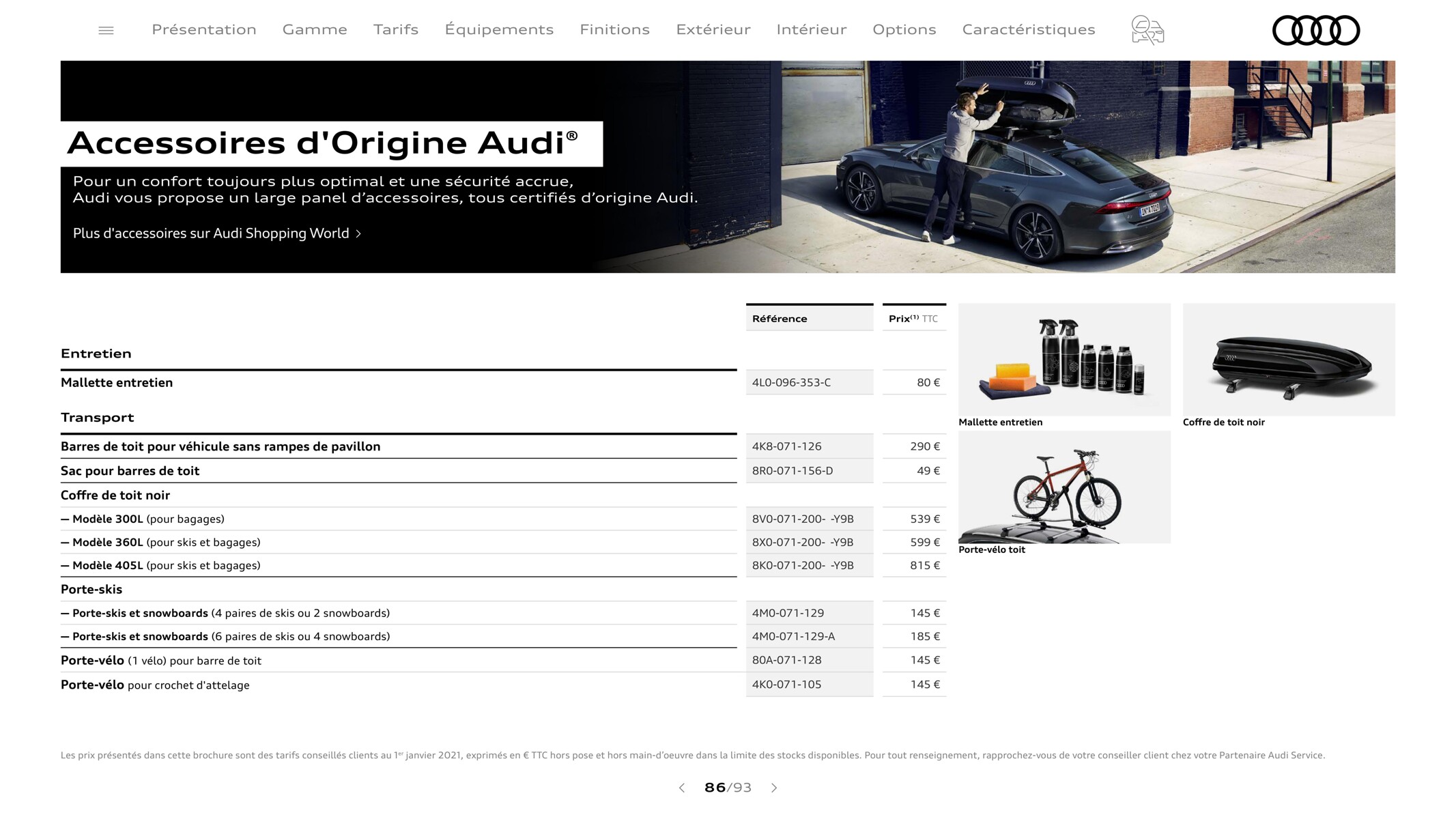 Catalogue A7 Sportback-, page 00086