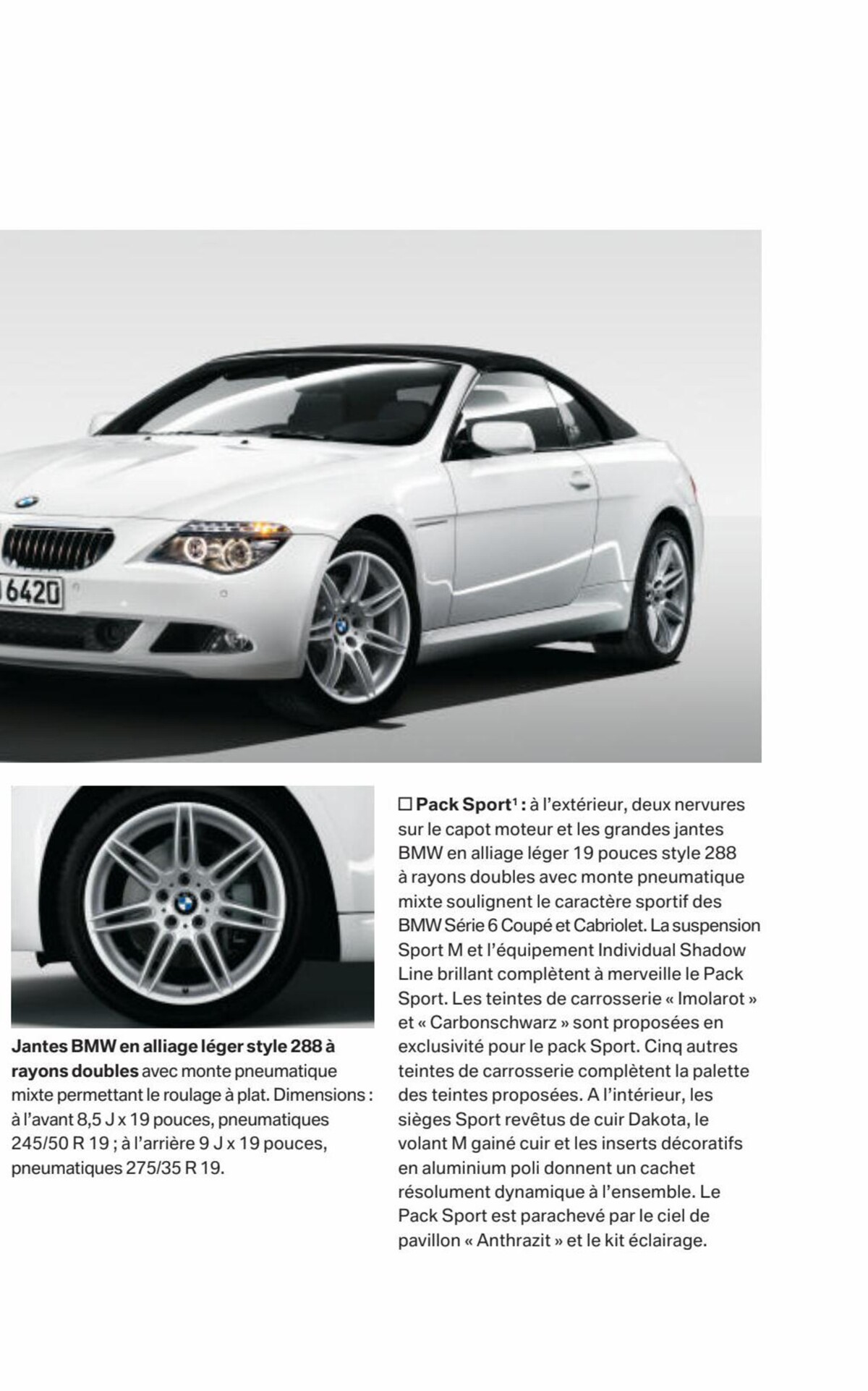 Catalogue BMW Série 6 Coupé/Cabriolet, page 00037