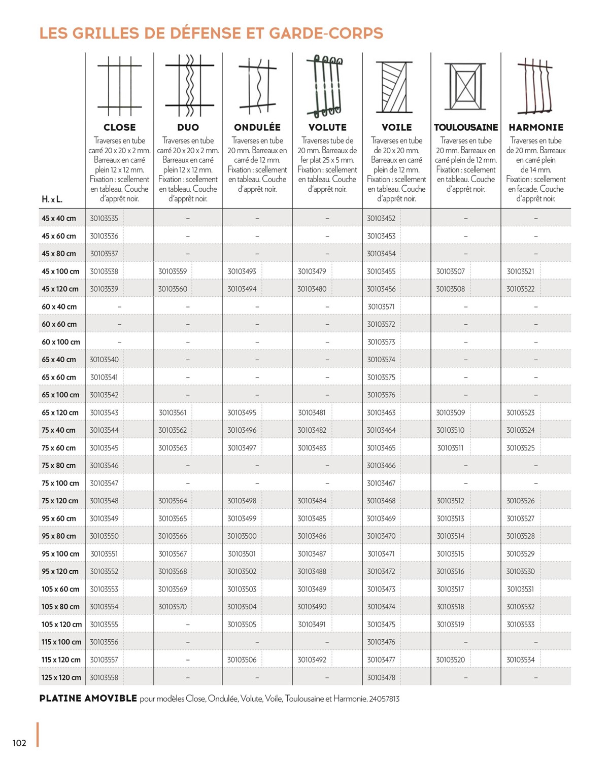 Catalogue MENUISERIES INTERIEURES & EXTERIEURES, page 00102