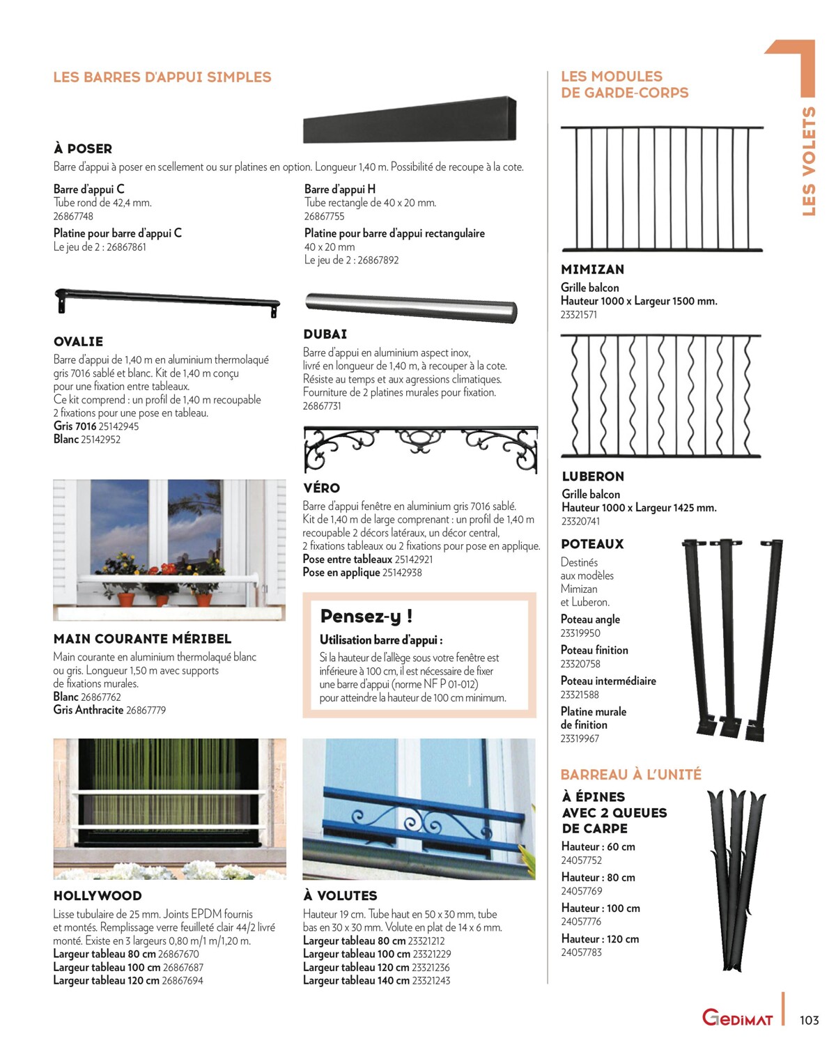 Catalogue MENUISERIES INTERIEURES & EXTERIEURES, page 00103