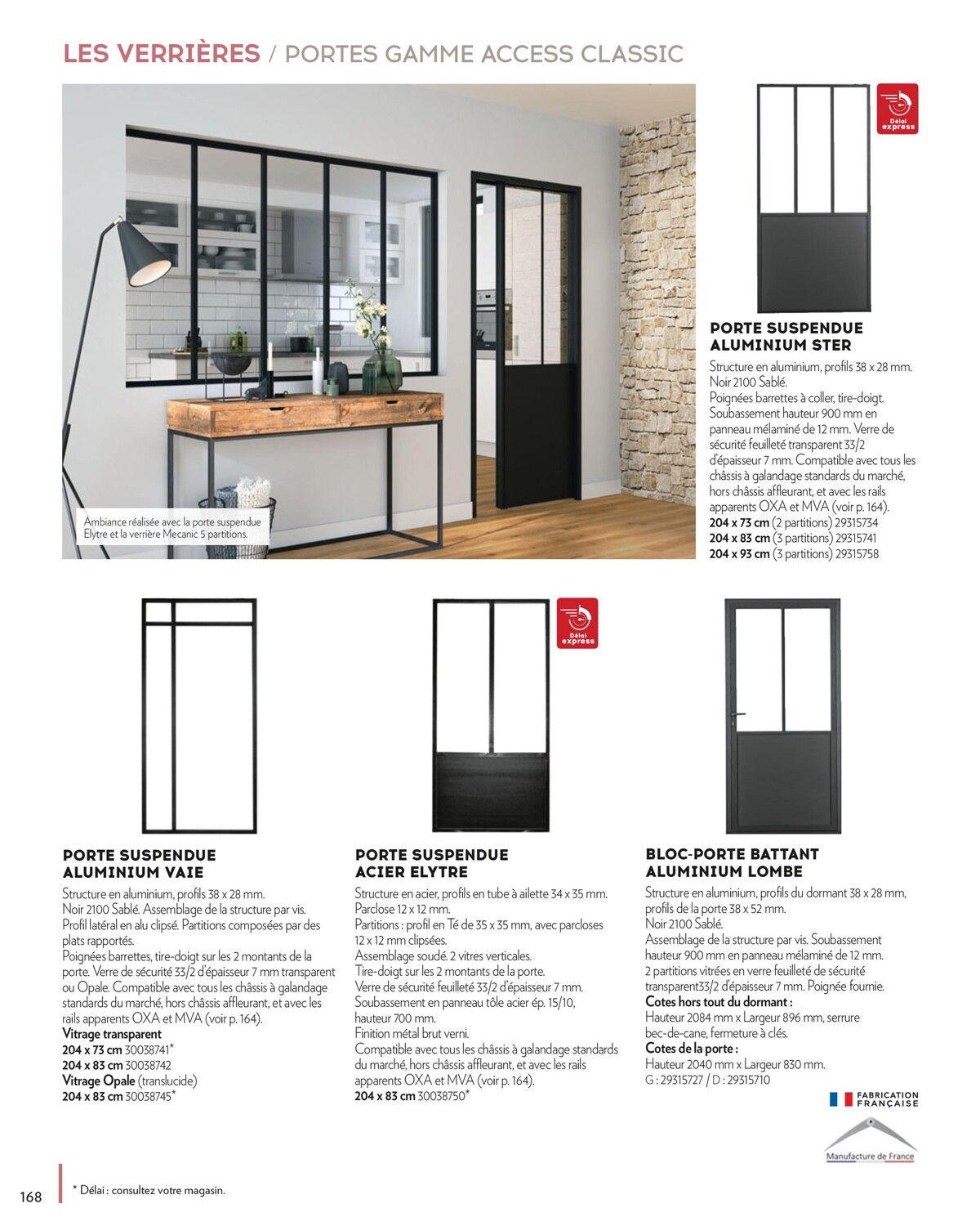 Catalogue MENUISERIES INTERIEURES & EXTERIEURES, page 00168