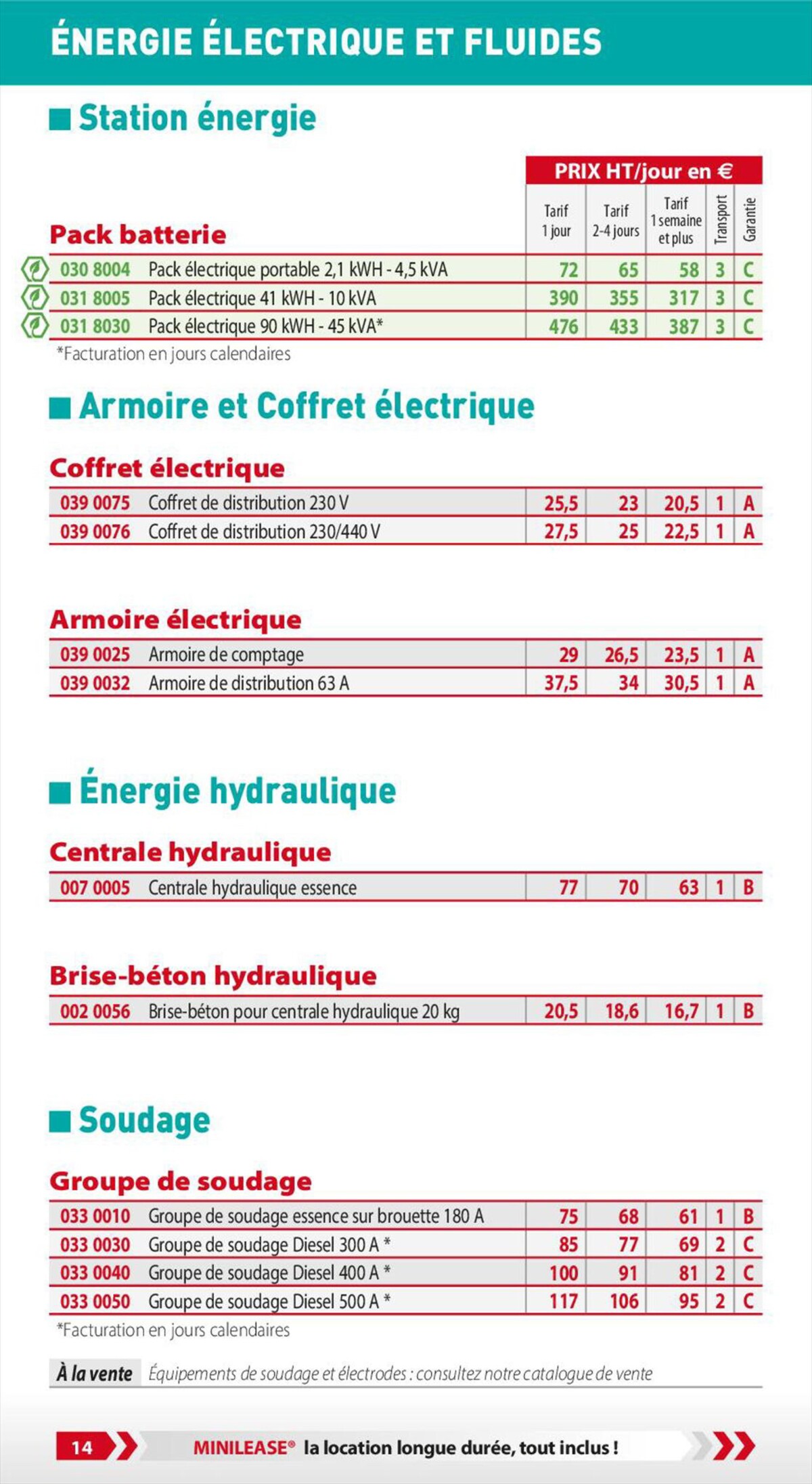 Catalogue Loxam Tarifs professionnels, page 00016