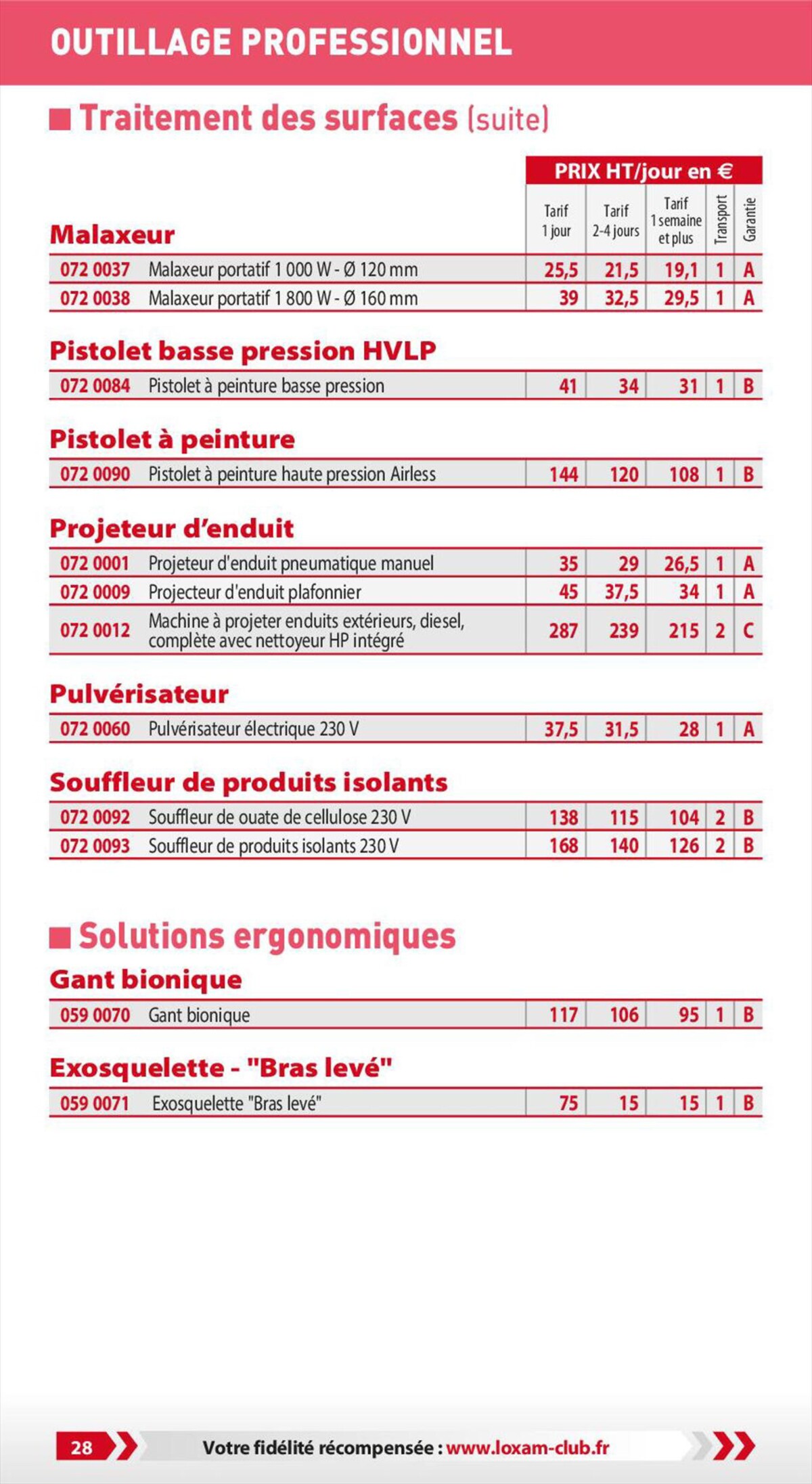 Catalogue Loxam Tarifs professionnels, page 00030