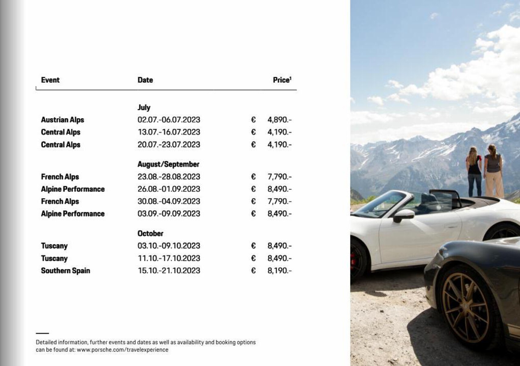 Catalogue Travel Experience Tariffs 2023, page 00003