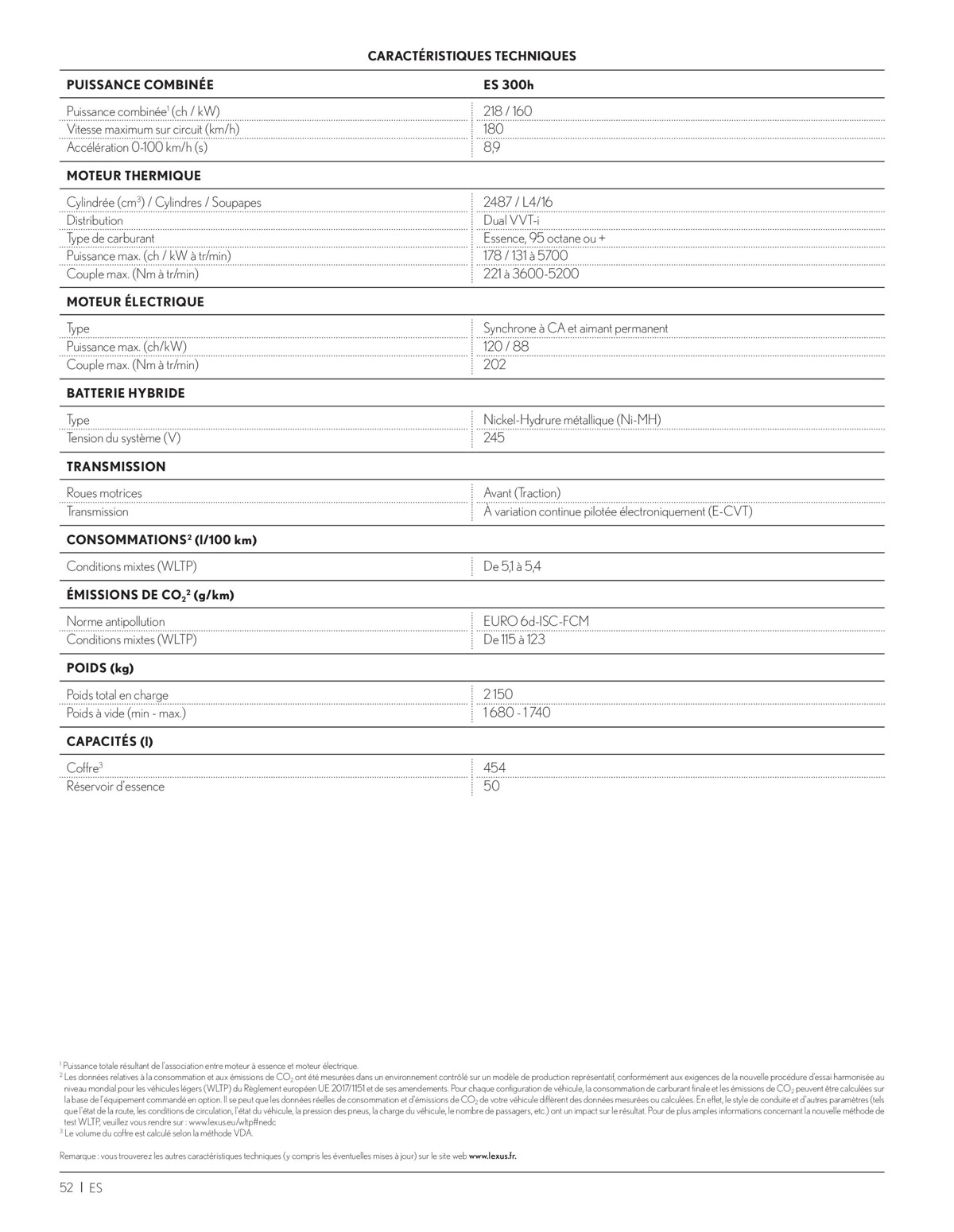 Catalogue ES 300h Hybride auto-rechargeable, page 00052