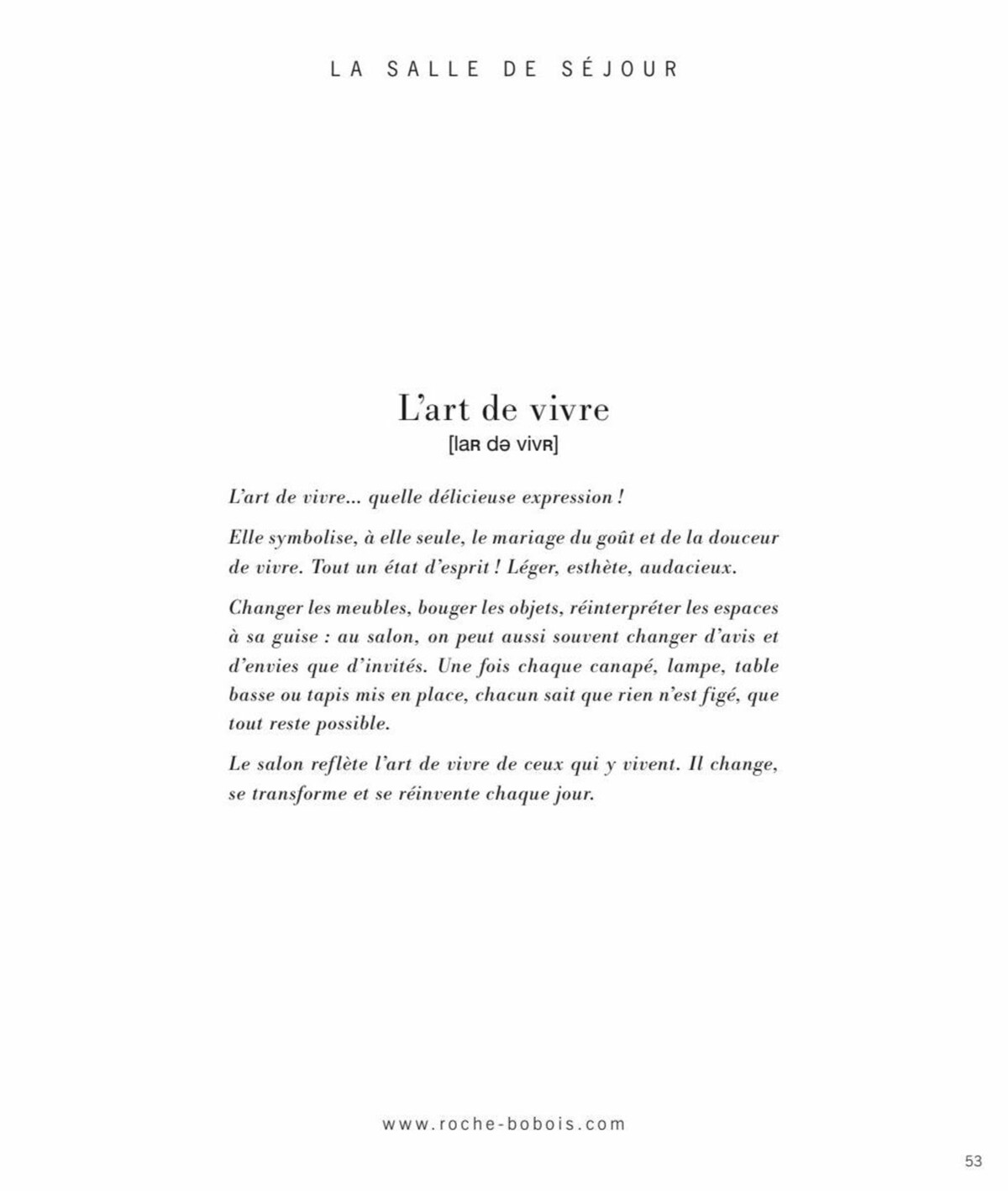 Catalogue Frensh Art de Vivre - Roche Bobois , page 00053