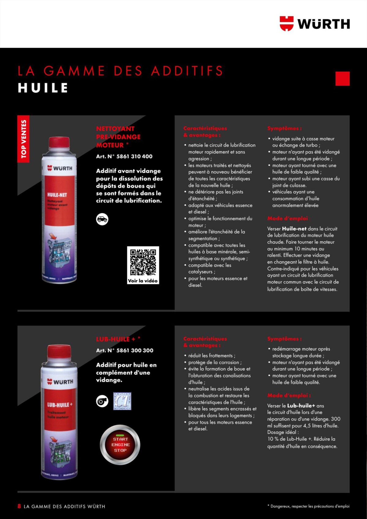 Catalogue Würth - La Gamme Des Additifs , page 00008