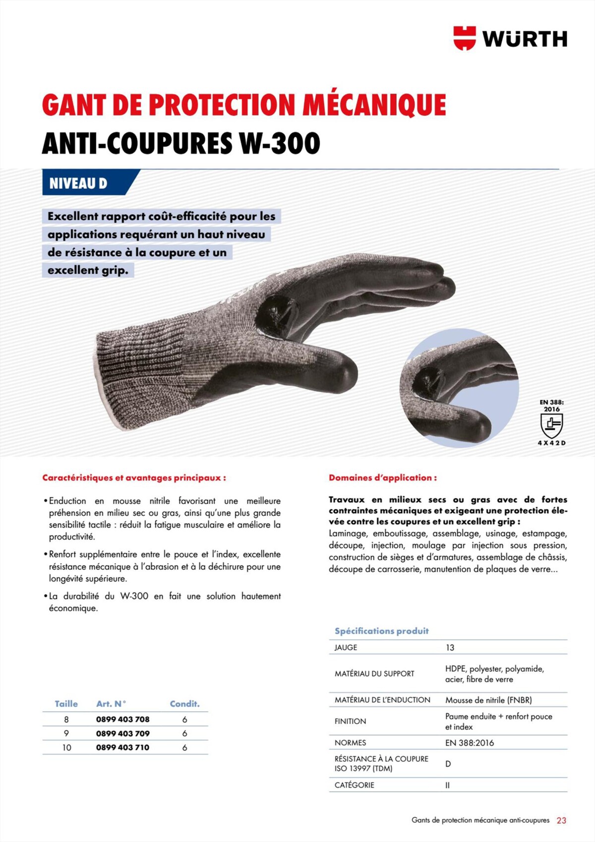Catalogue Würth - Gants de Protection, page 00023