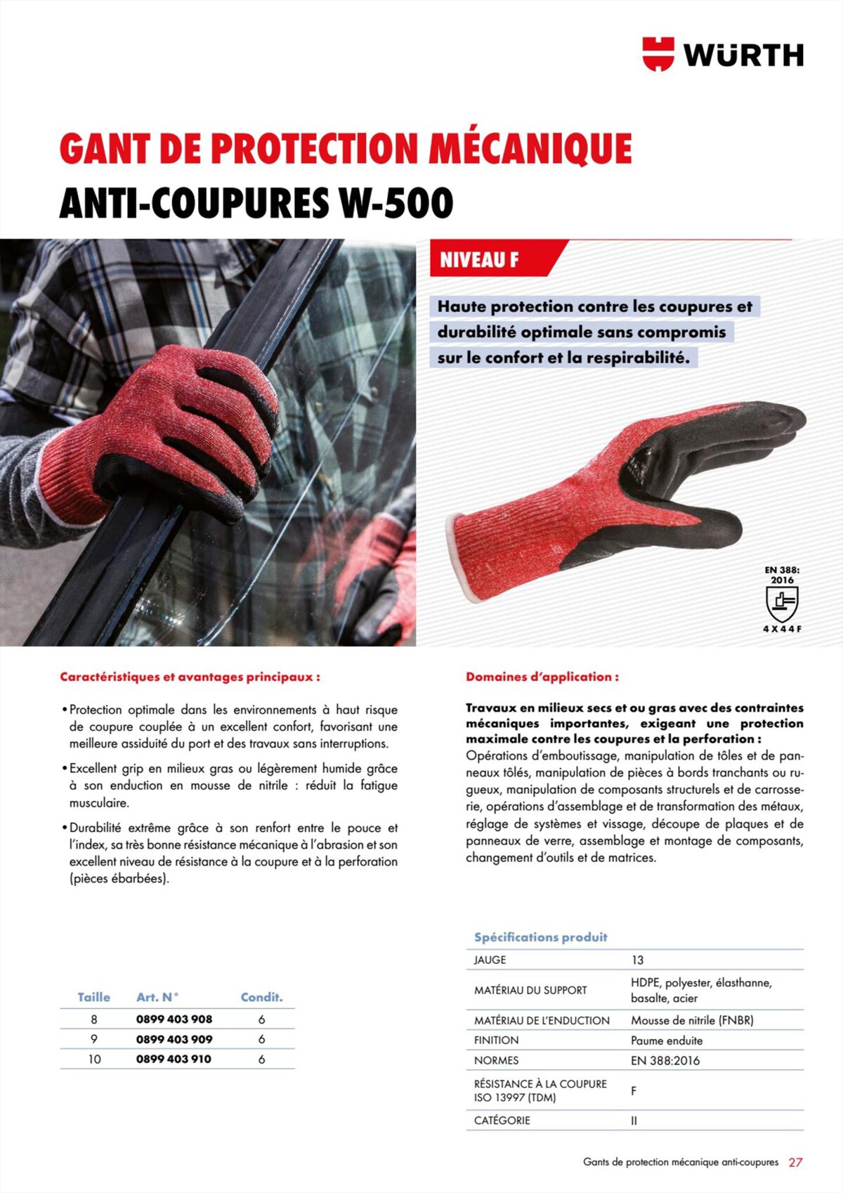 Catalogue Würth - Gants de Protection, page 00027