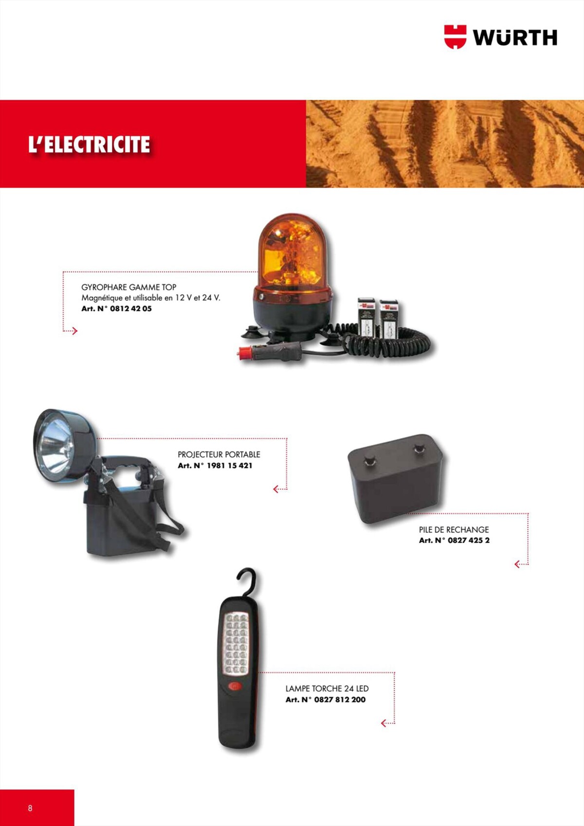 Catalogue Würth - La Selection Travaux Publics, page 00008
