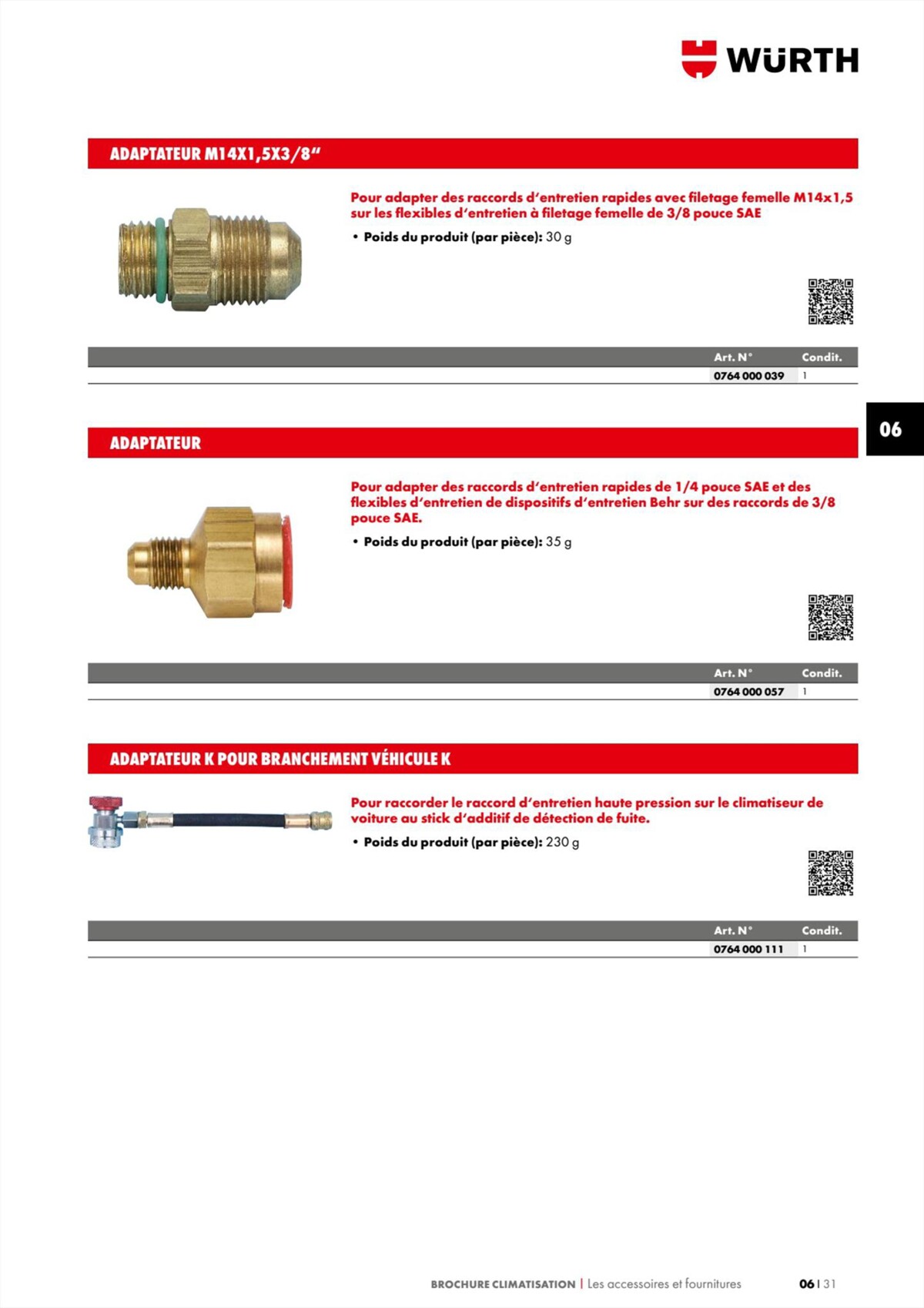 Catalogue Würth - Climatisation, page 00031