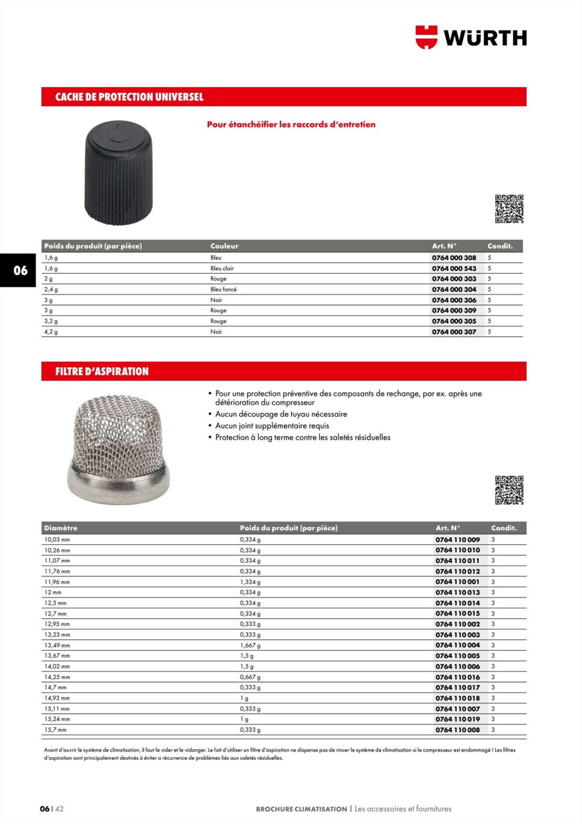 Catalogue Würth - Climatisation, page 00042