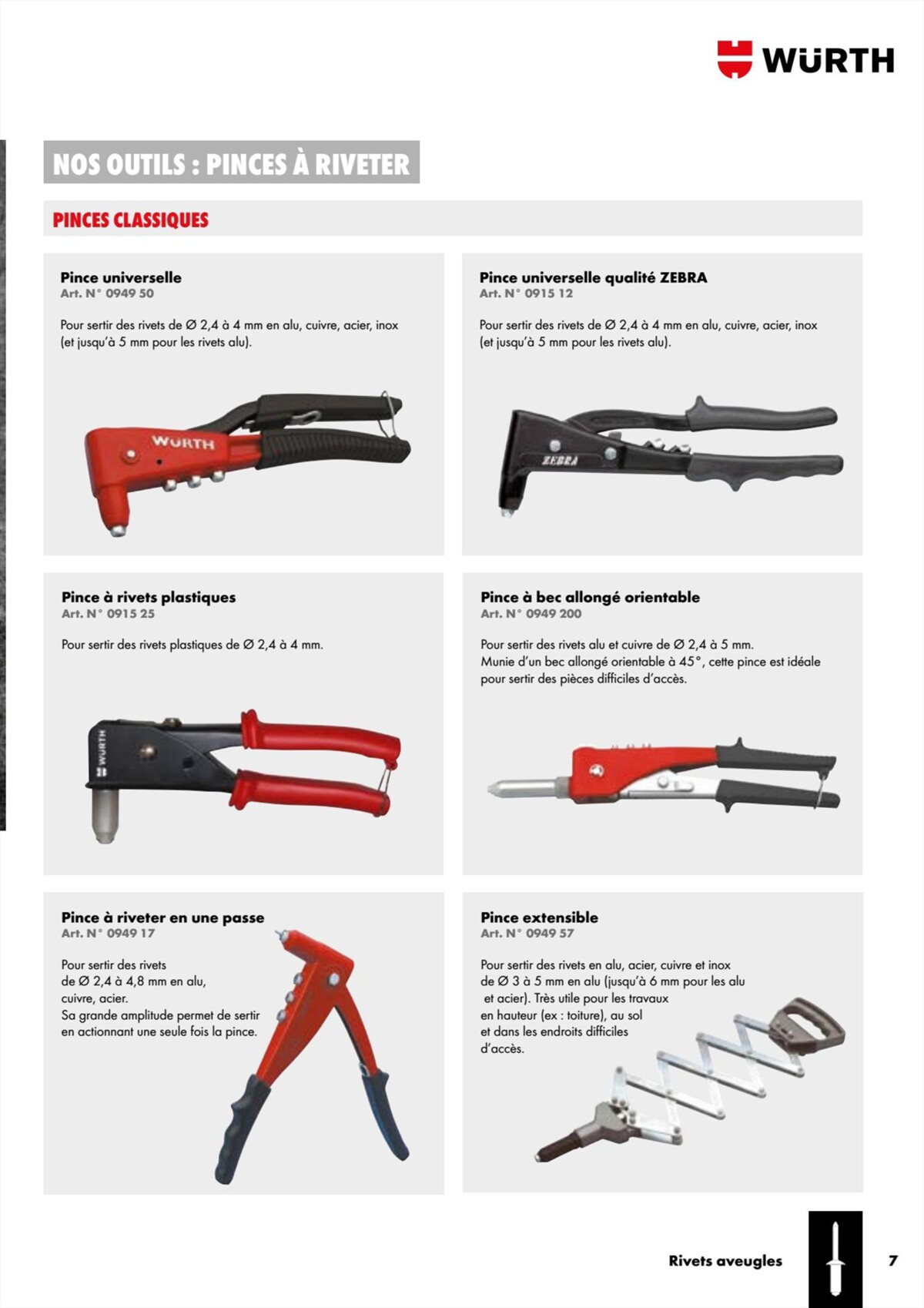 Catalogue Würth - Rivets Et Inserts, page 00007