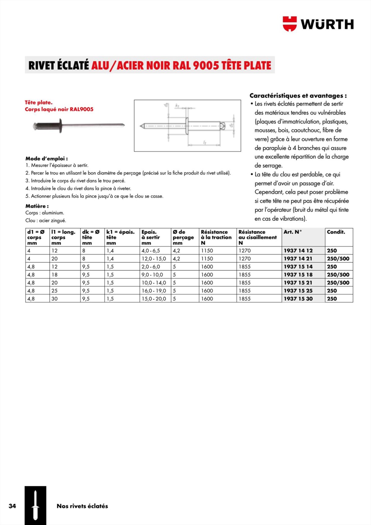 Catalogue Würth - Rivets Et Inserts, page 00034