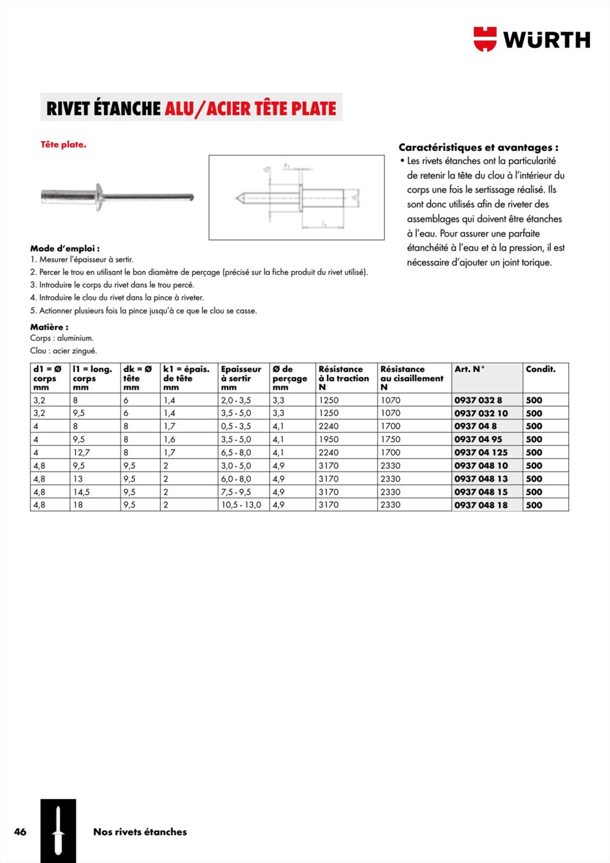 Catalogue Würth - Rivets Et Inserts, page 00046