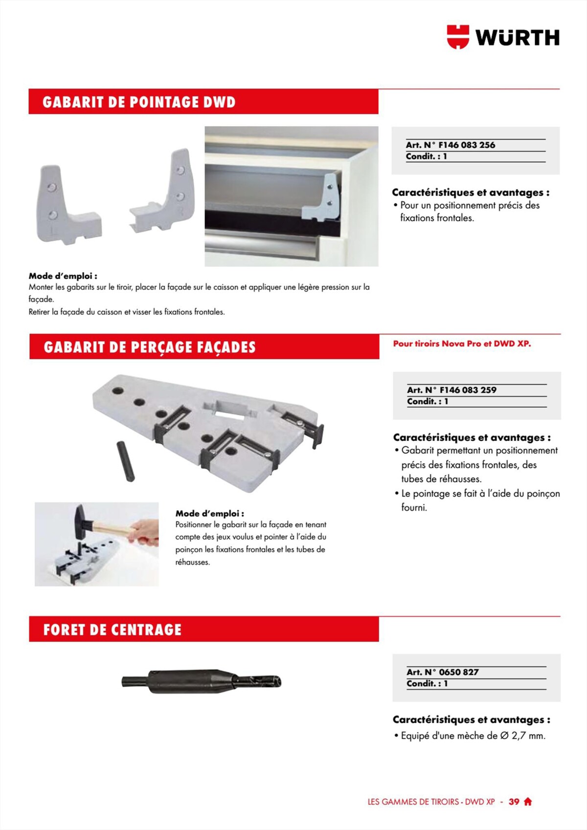 Catalogue Würth - 100% Agenceur, page 00039