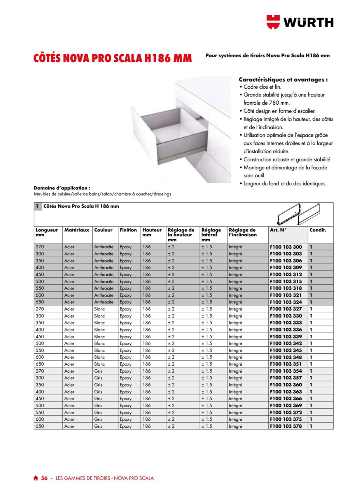 Catalogue Würth - 100% Agenceur, page 00056