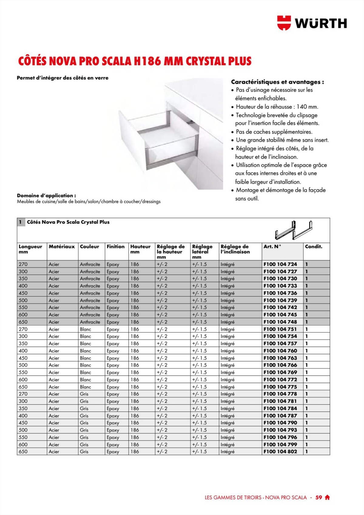 Catalogue Würth - 100% Agenceur, page 00059