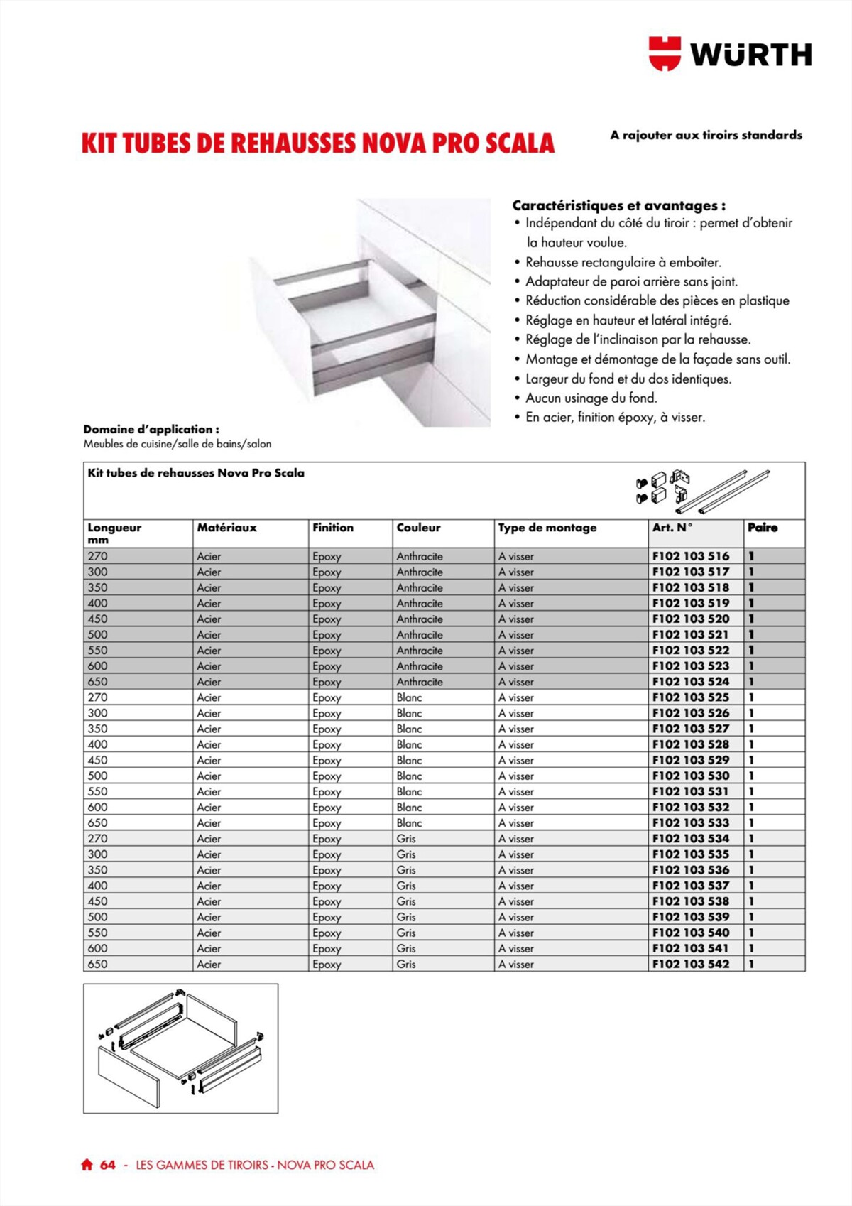 Catalogue Würth - 100% Agenceur, page 00064