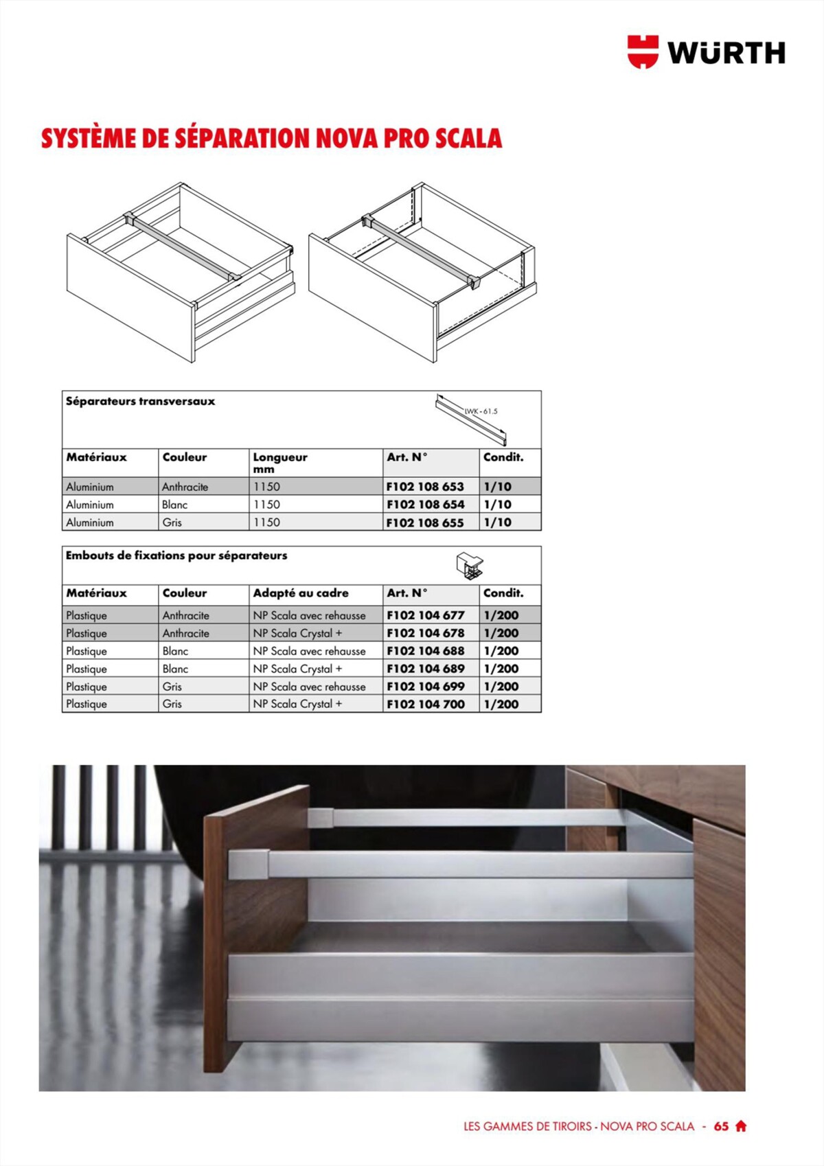 Catalogue Würth - 100% Agenceur, page 00065