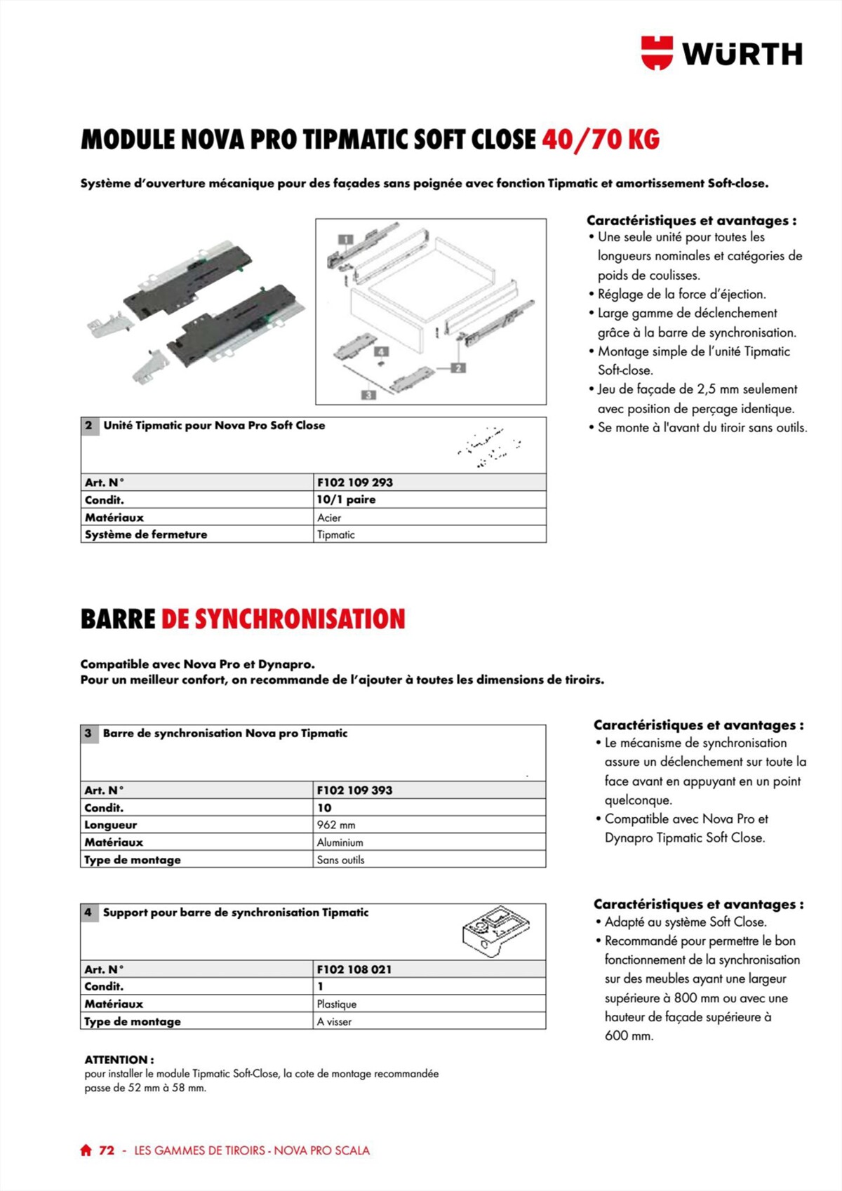 Catalogue Würth - 100% Agenceur, page 00072